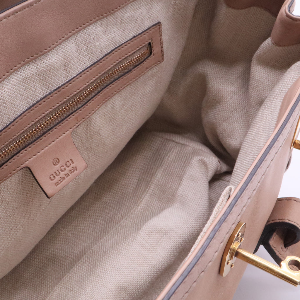 Gucci Brown Leather Medium Handmade Top Handle Satchel twins