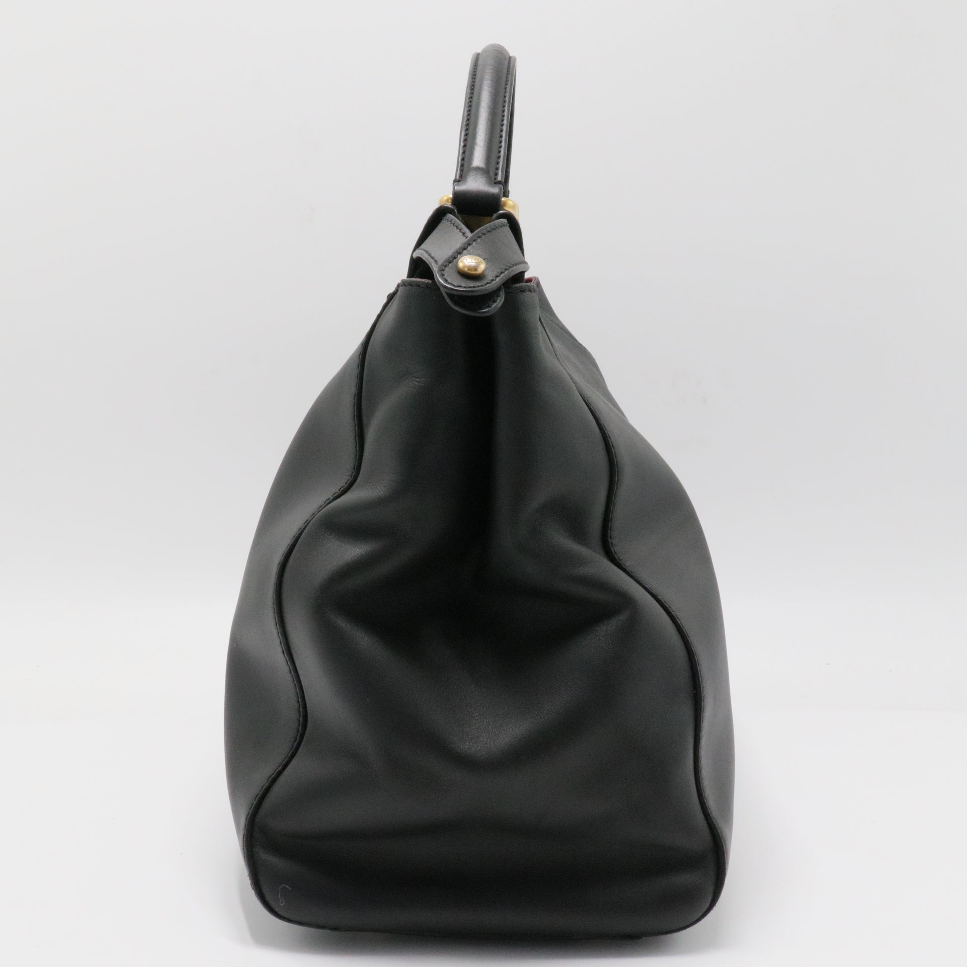 Peekaboo Bag Leather with Printed and Zucca Canvas Interior Large