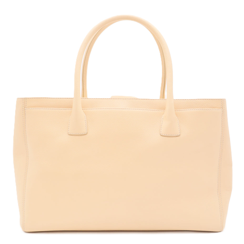 Calfskin Cerf Executive Shopper Tote Beige Clair