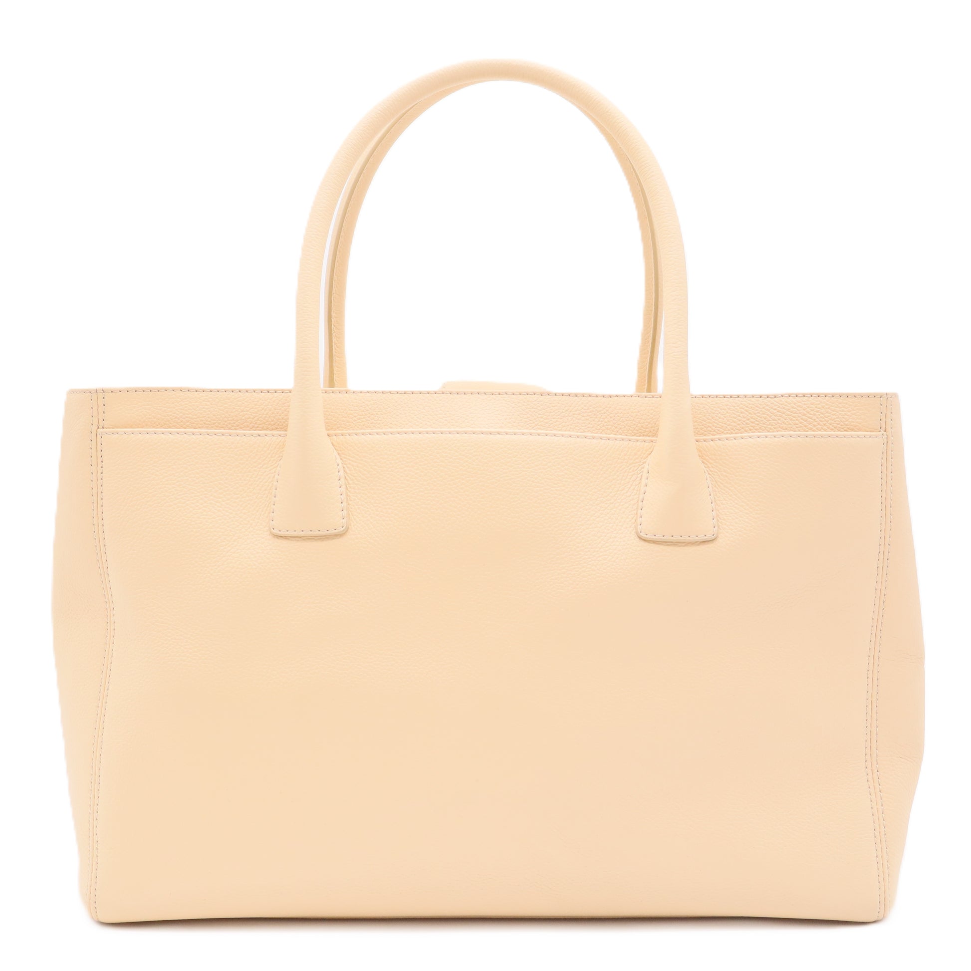 Calfskin Cerf Executive Shopper Tote Beige Clair