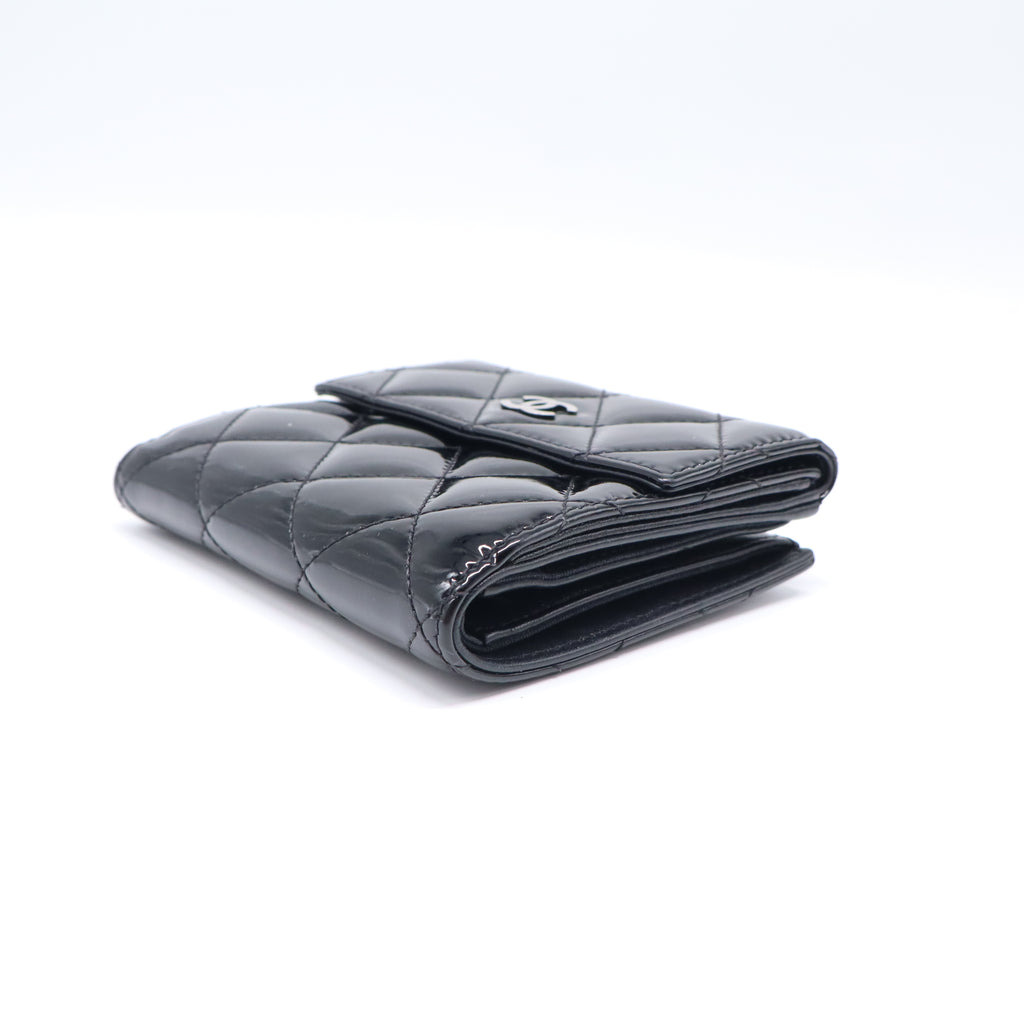 Chanel Patent Quilted Small Flap Wallet W21629