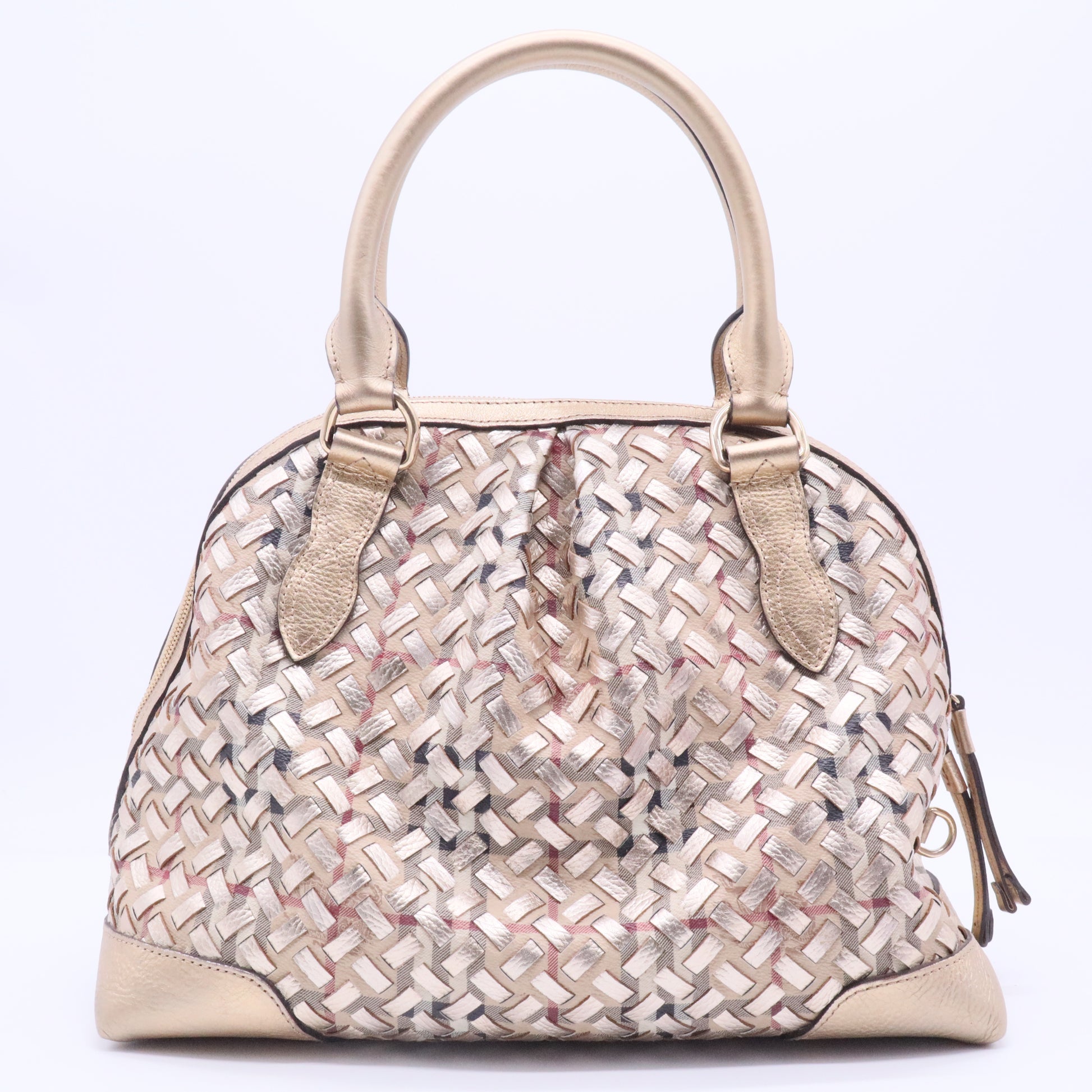 Metallic Gold Woven Haymarket Check Thornley Bag Twins