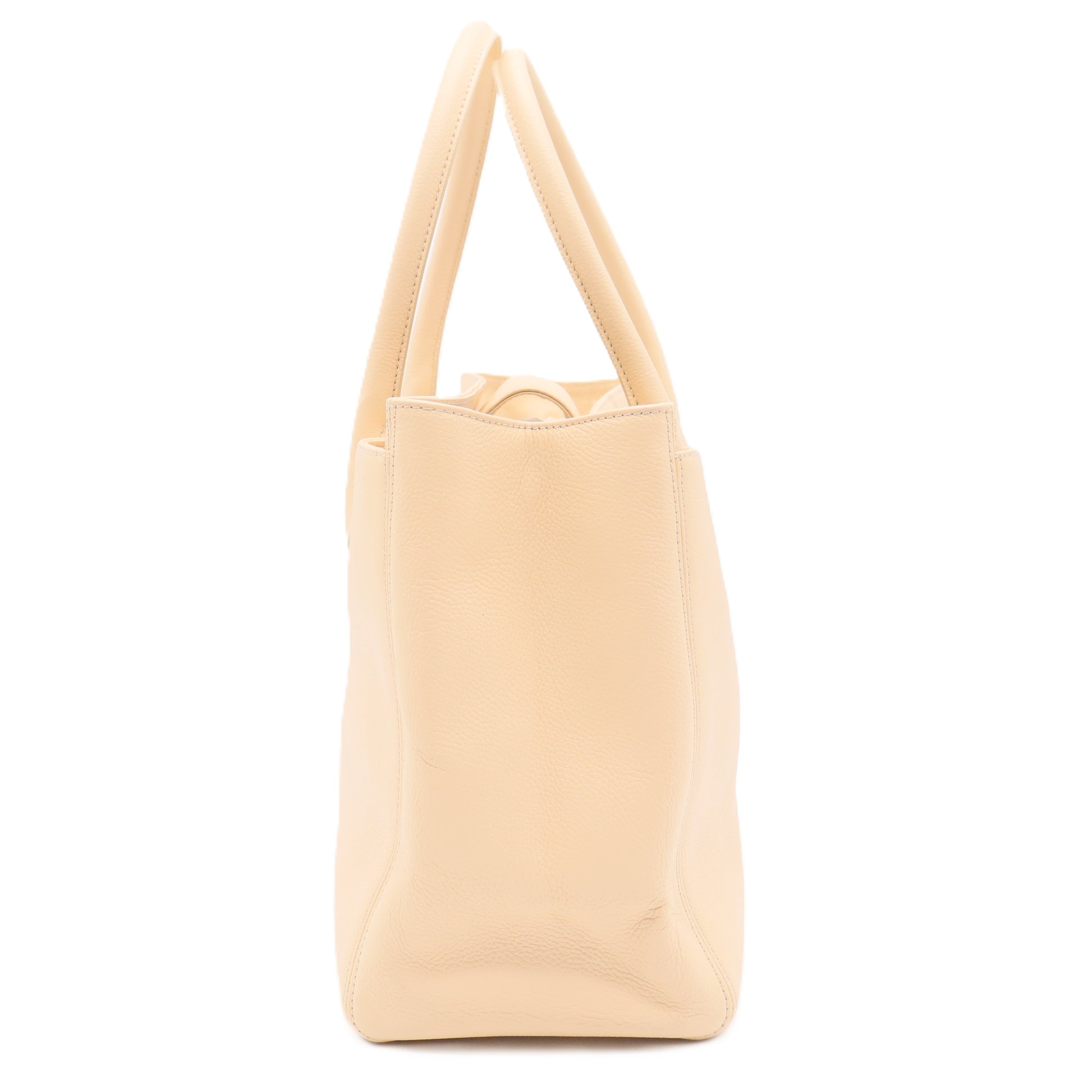 Calfskin Cerf Executive Shopper Tote Beige Clair