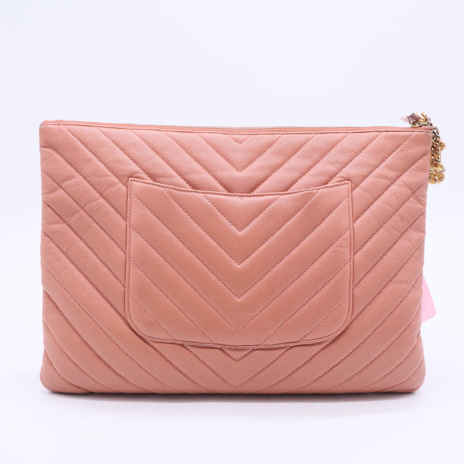 Charm O Case Pouch Chevron Lambskin Medium Twins LDJ3050