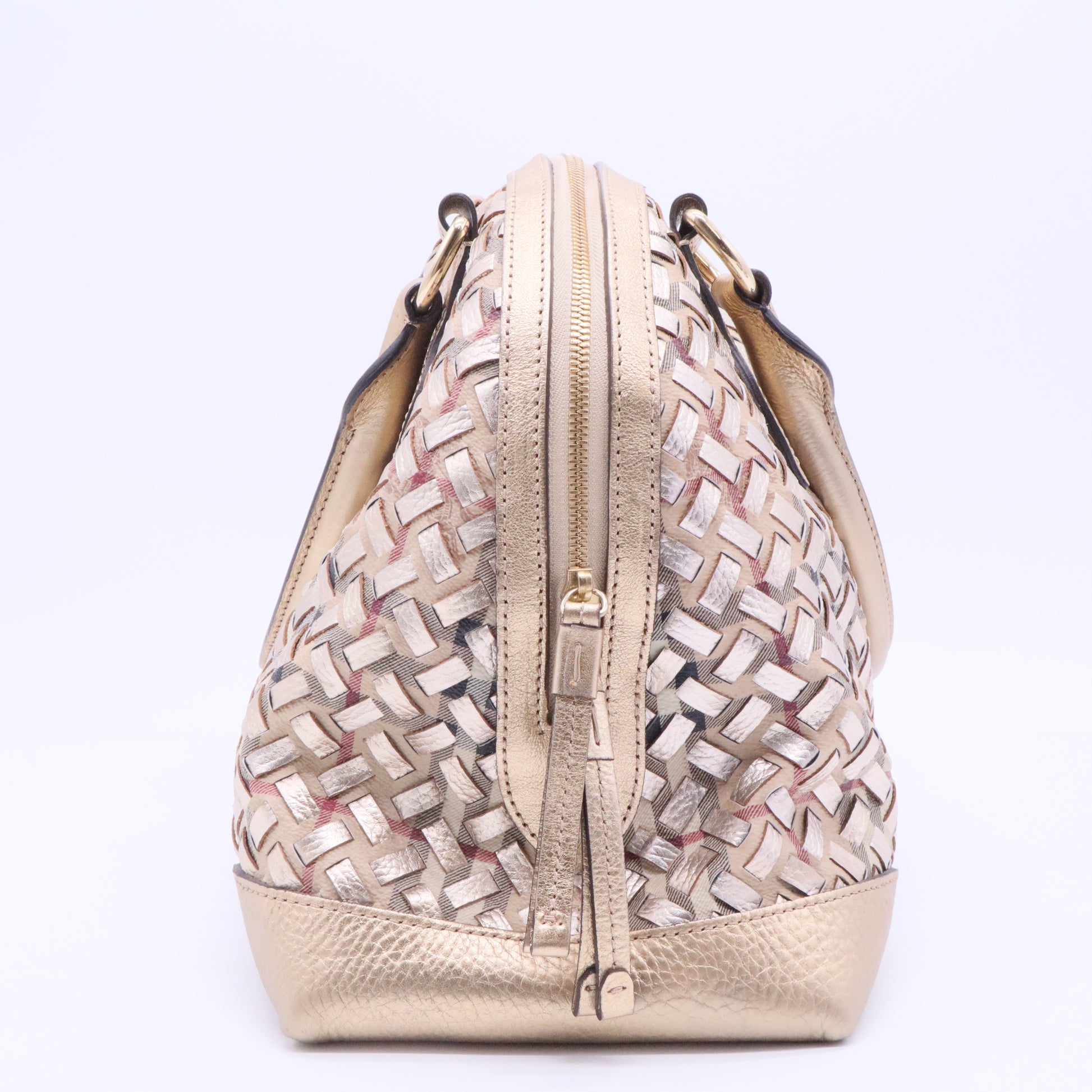 Metallic Gold Woven Haymarket Check Thornley Bag Twins