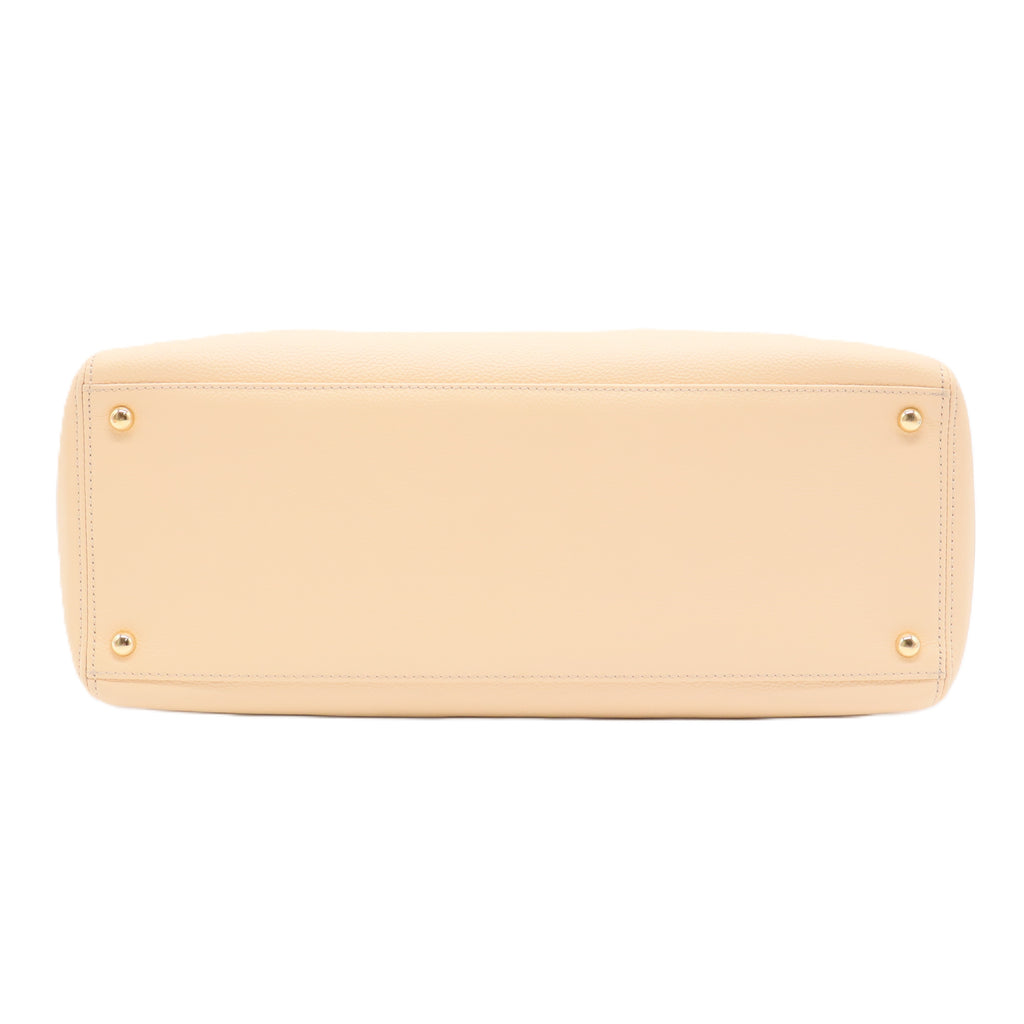 Calfskin Cerf Executive Shopper Tote Beige Clair