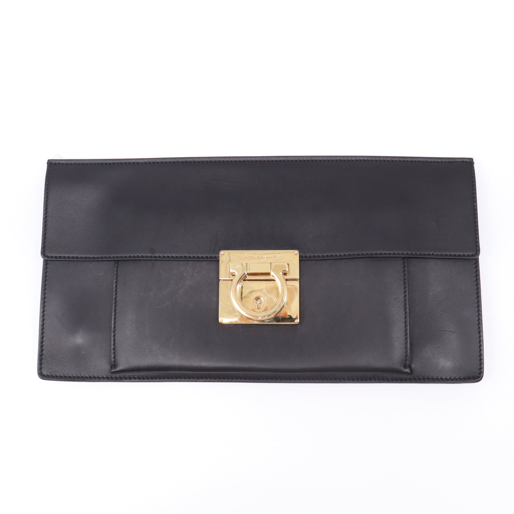 Salvatore Ferragamo Afef Lock Story Wristlet Clutch B22351
