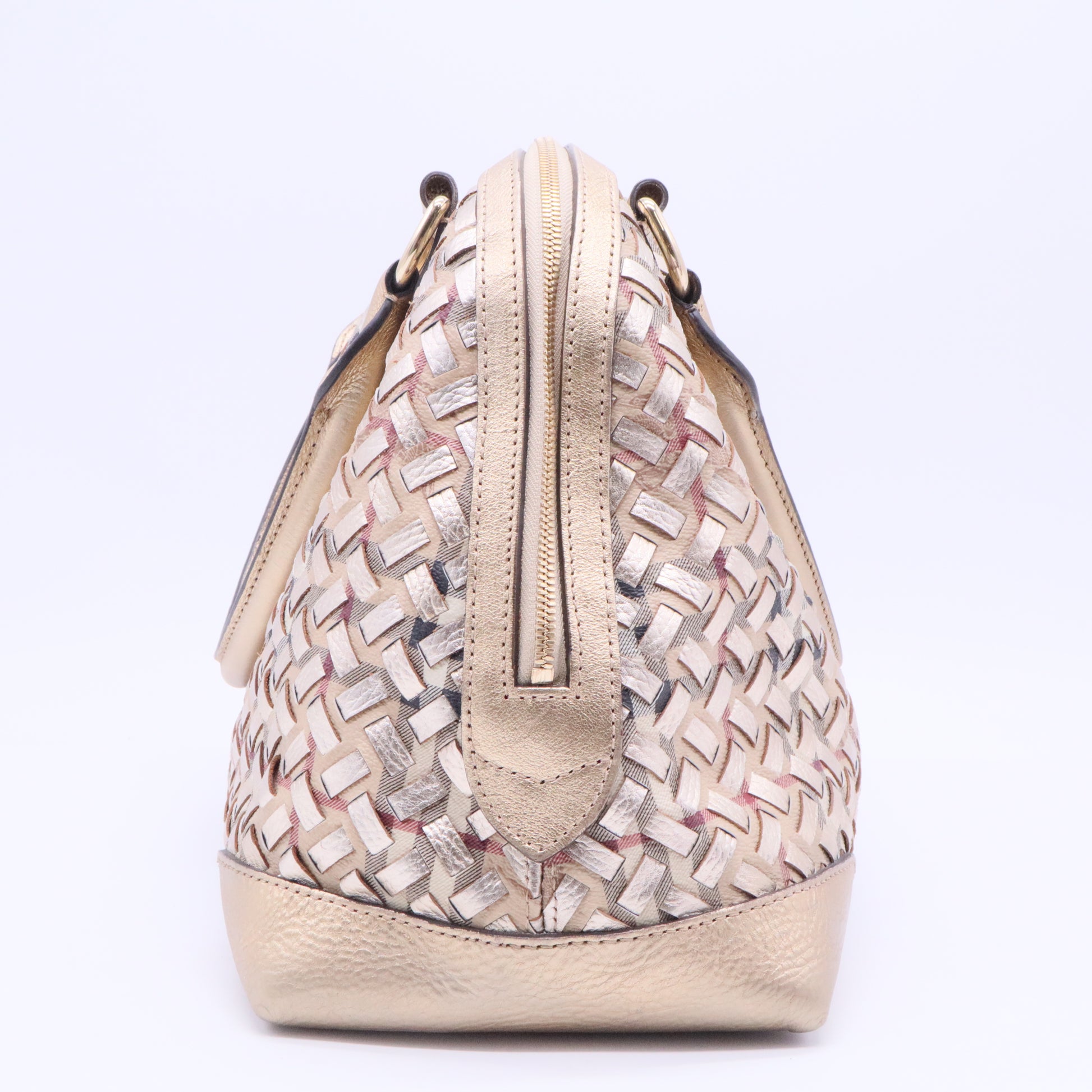 Metallic Gold Woven Haymarket Check Thornley Bag Twins