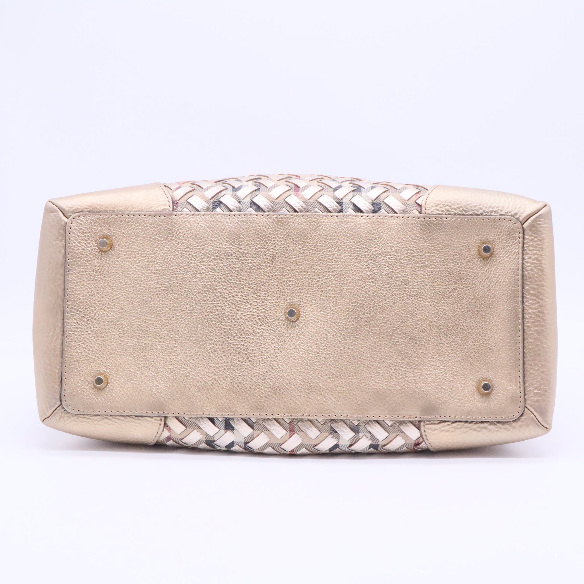 Metallic Gold Woven Haymarket Check Thornley Bag Twins
