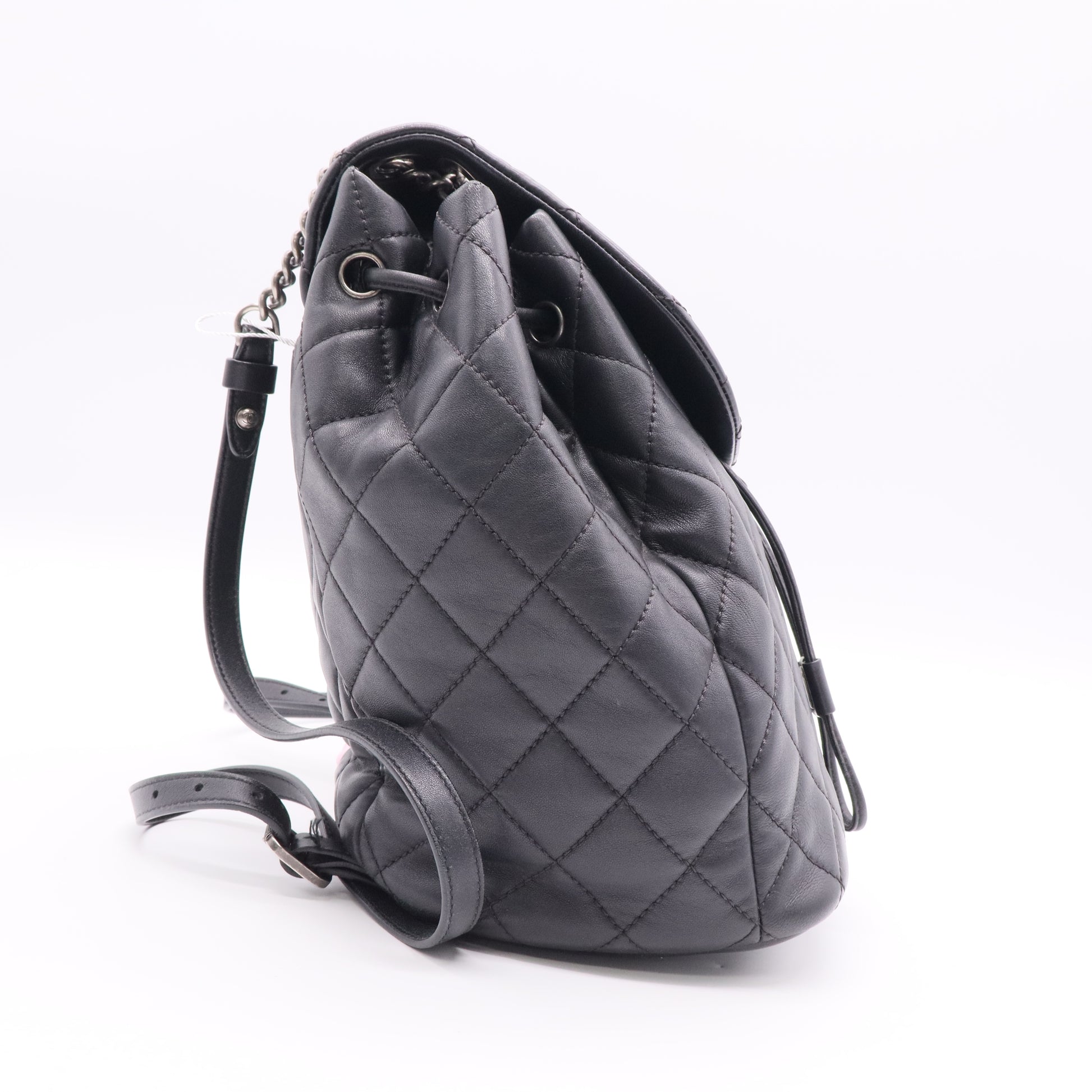Chanel Black quilted lambskin backpack twins