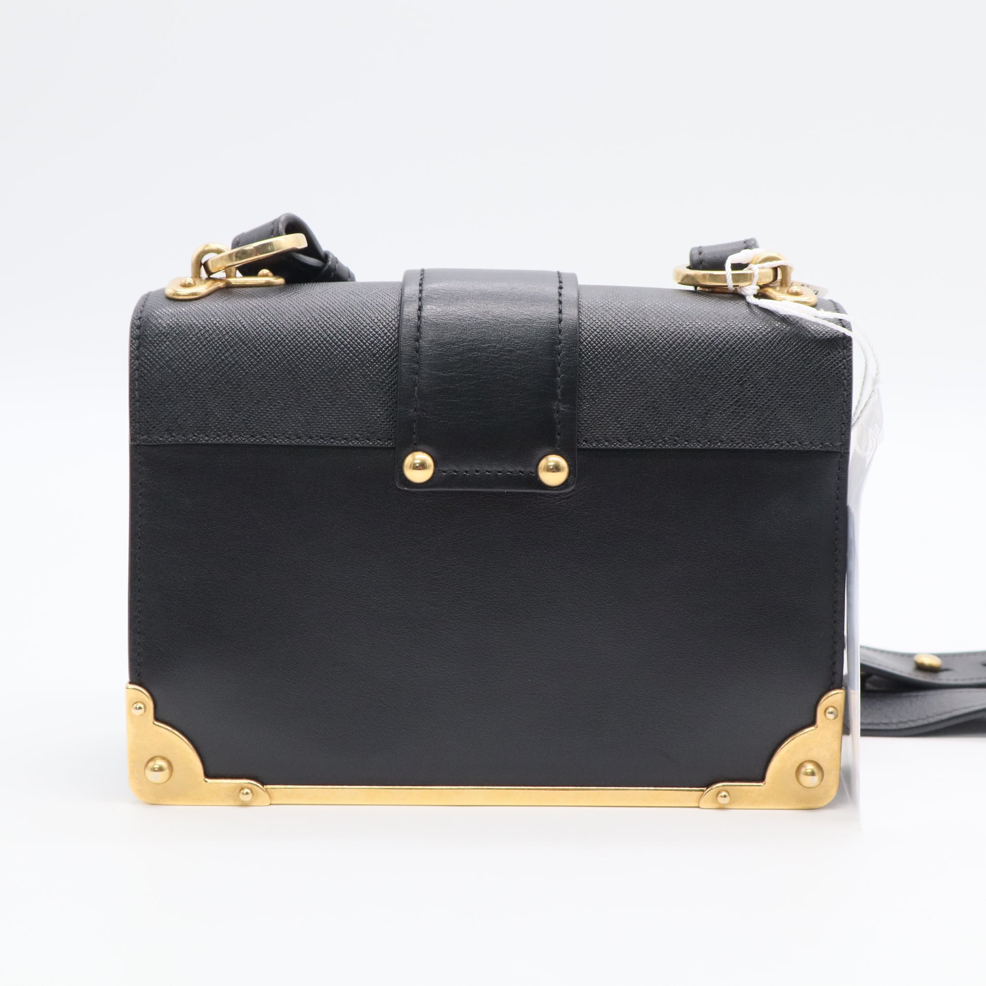 Black City Calf and Saffiano Leather Large Cahier Bag Twins LDJ3048