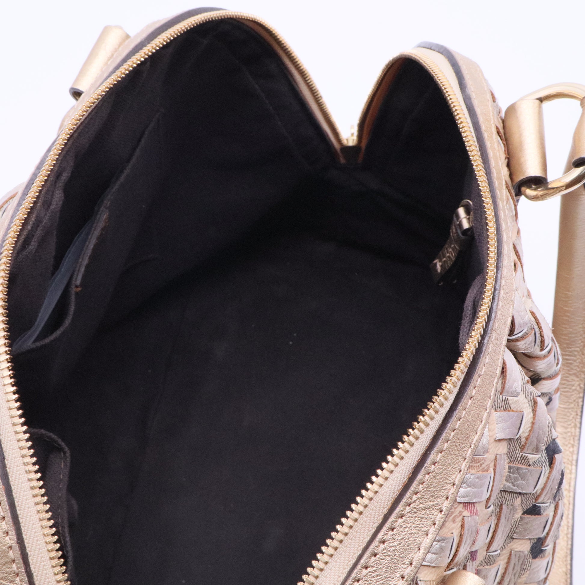 Metallic Gold Woven Haymarket Check Thornley Bag Twins