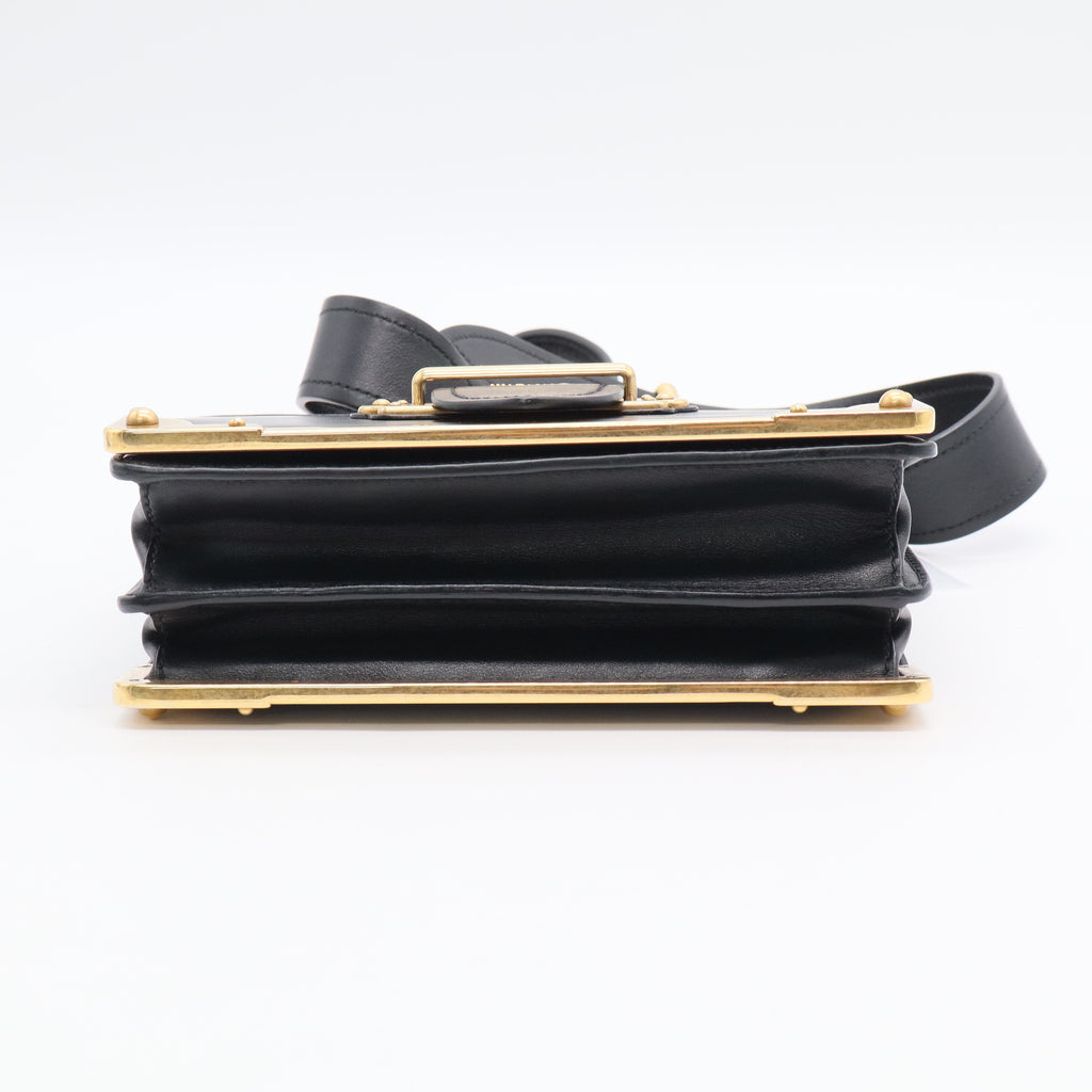 Black City Calf and Saffiano Leather Large Cahier Bag Twins LDJ3048