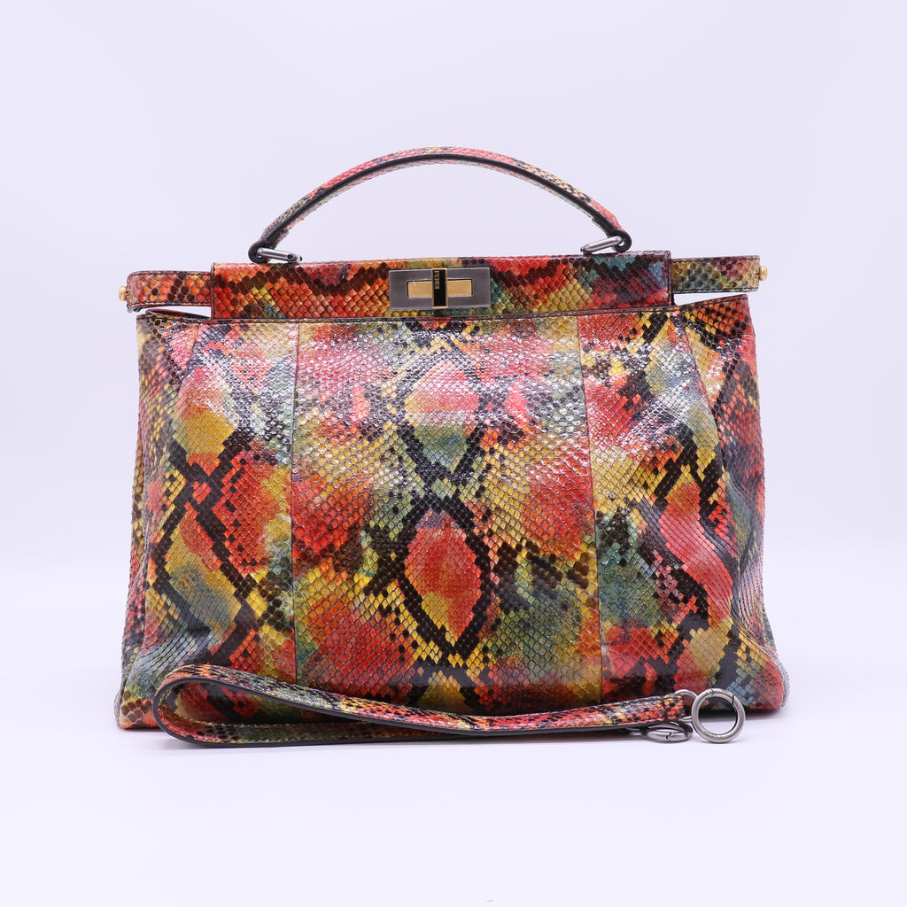 Fendi Large Peekaboo Python Top Handle Bag B22579