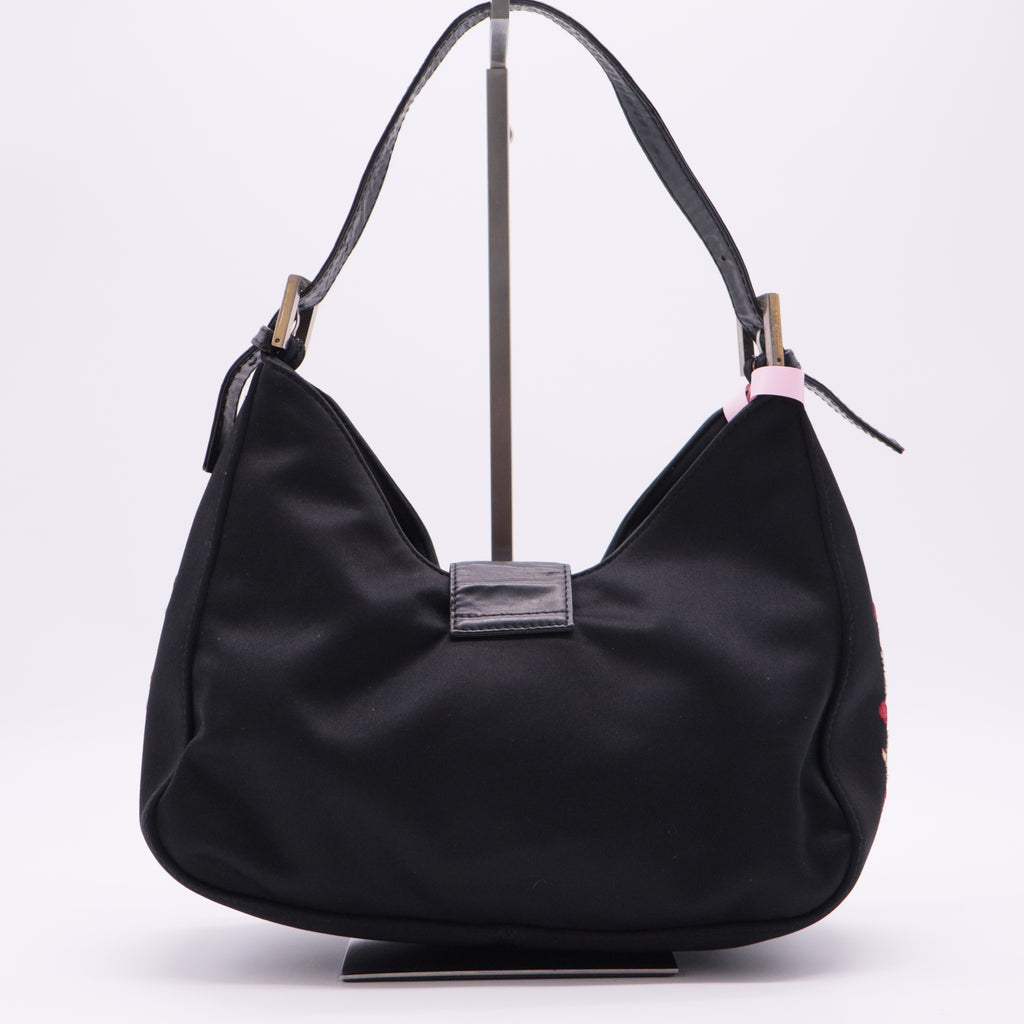 Baguette Small Embroidered Fabric Shoulder Bag twins