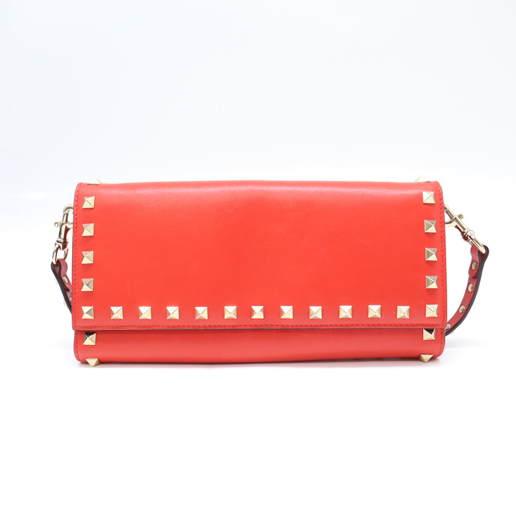Red Studded Wallet On Strap B22545