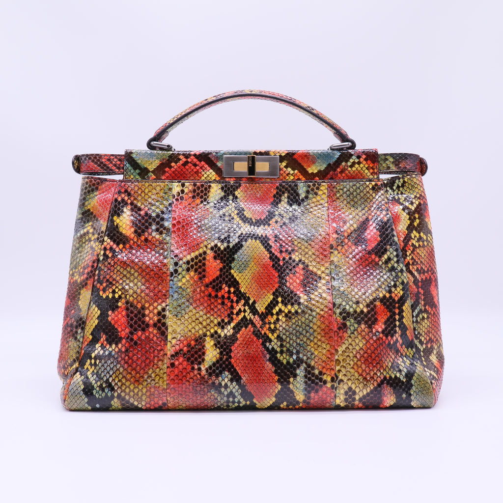 Fendi Large Peekaboo Python Top Handle Bag B22579