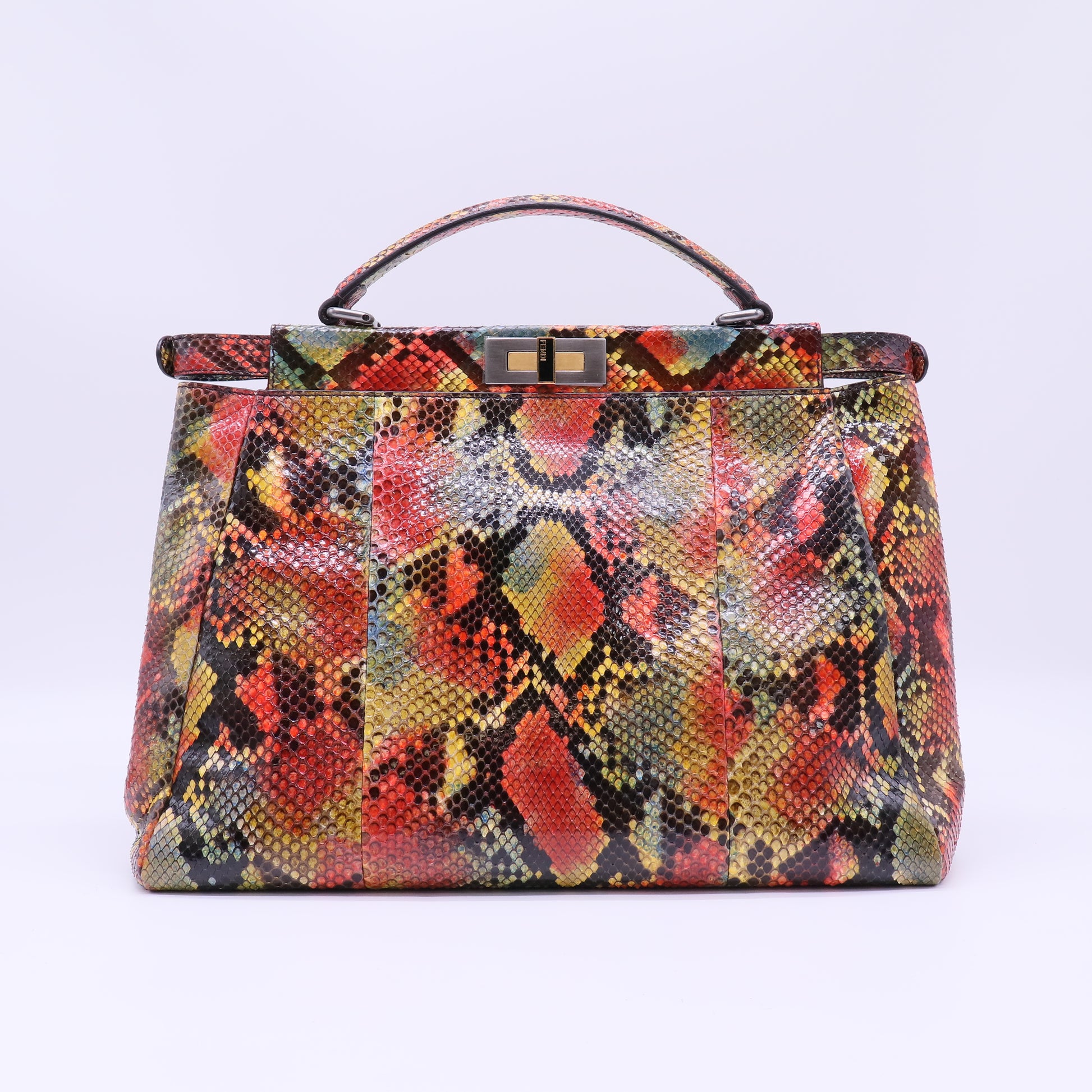 Fendi Large Peekaboo Python Top Handle Bag B22579