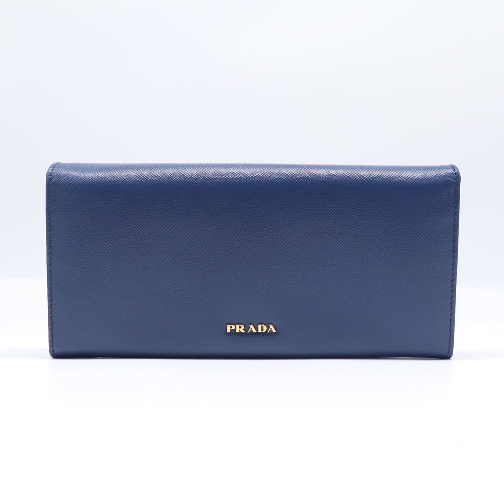 Prada Saffiano Crystal Bijoux Flap Long Wallet W21643