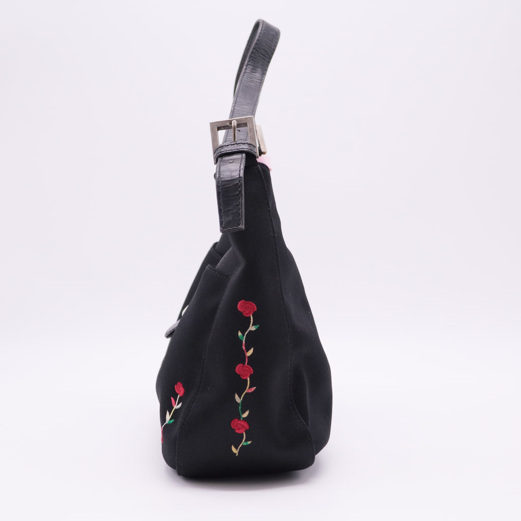 Baguette Small Embroidered Fabric Shoulder Bag twins