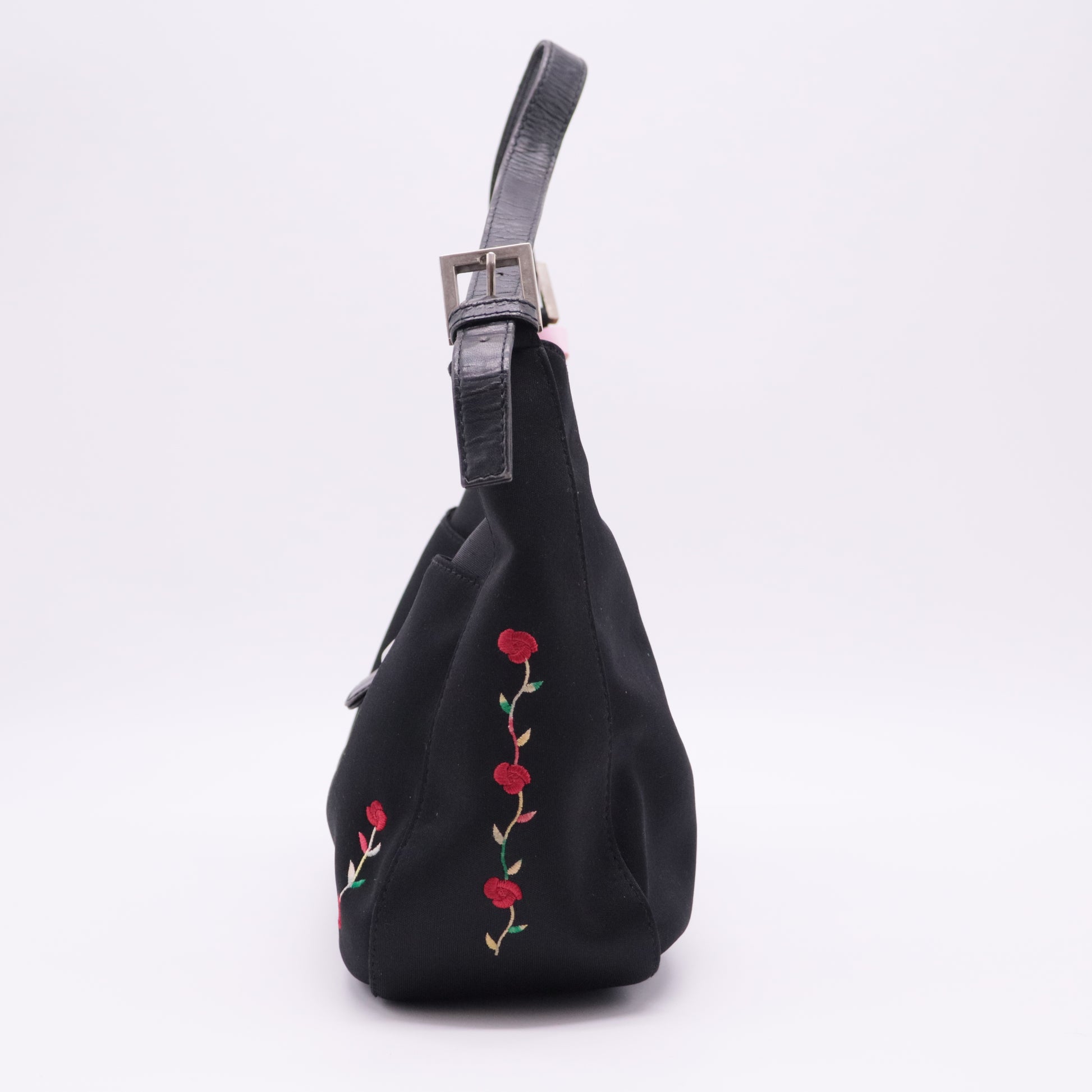 Baguette Small Embroidered Fabric Shoulder Bag twins