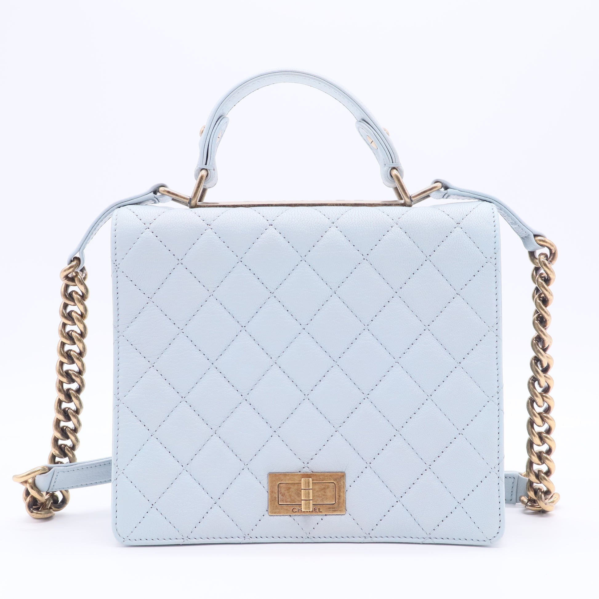 Rita Top Handle Flap Bag Quilted Goatskin Small