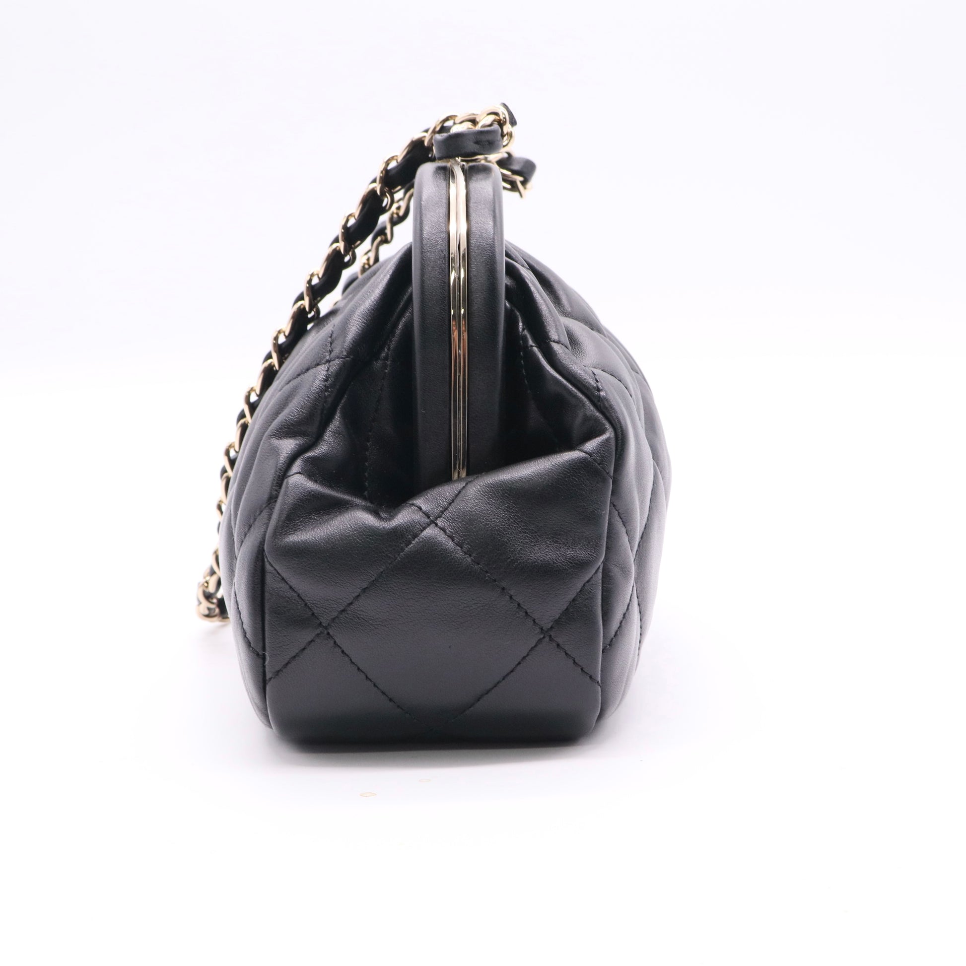 Chanel Leather Matelasse Shoulder Bag Black twins