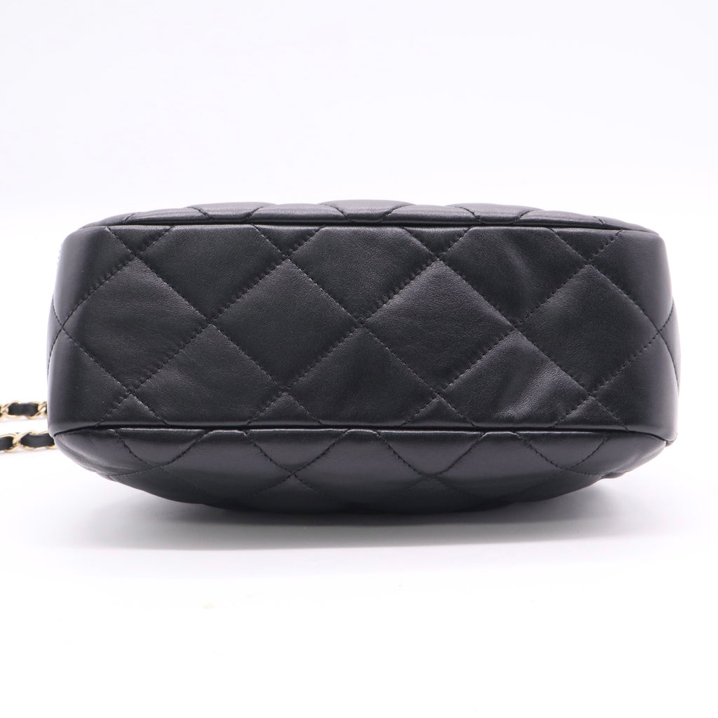 Chanel Leather Matelasse Shoulder Bag Black twins