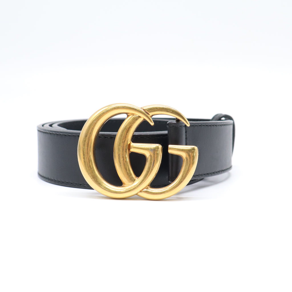 Gucci Calfskin Double G Belt Black W21782