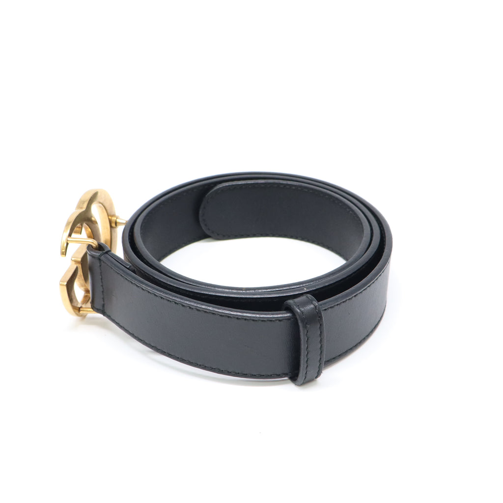 Gucci Calfskin Double G Belt Black W21782