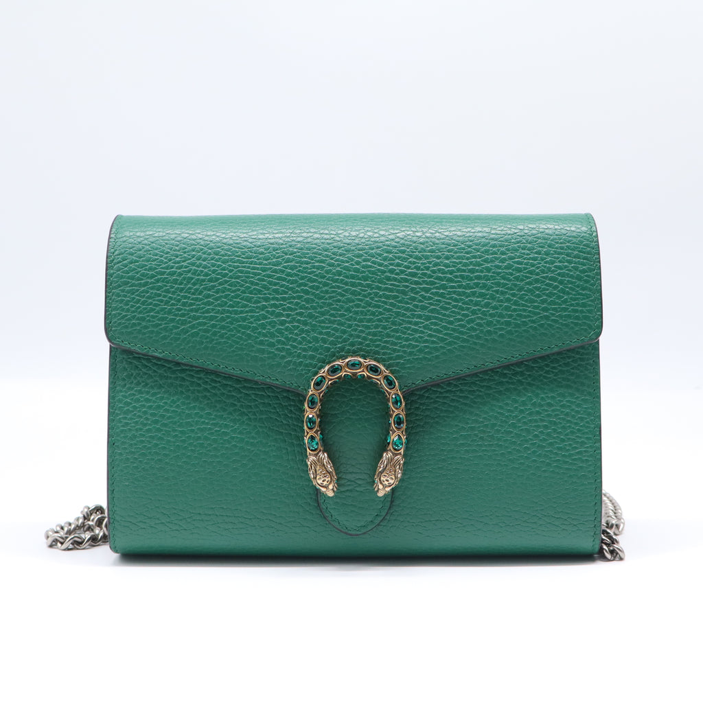 Gucci Dionysus Textured Leather Chain Wallet W21636