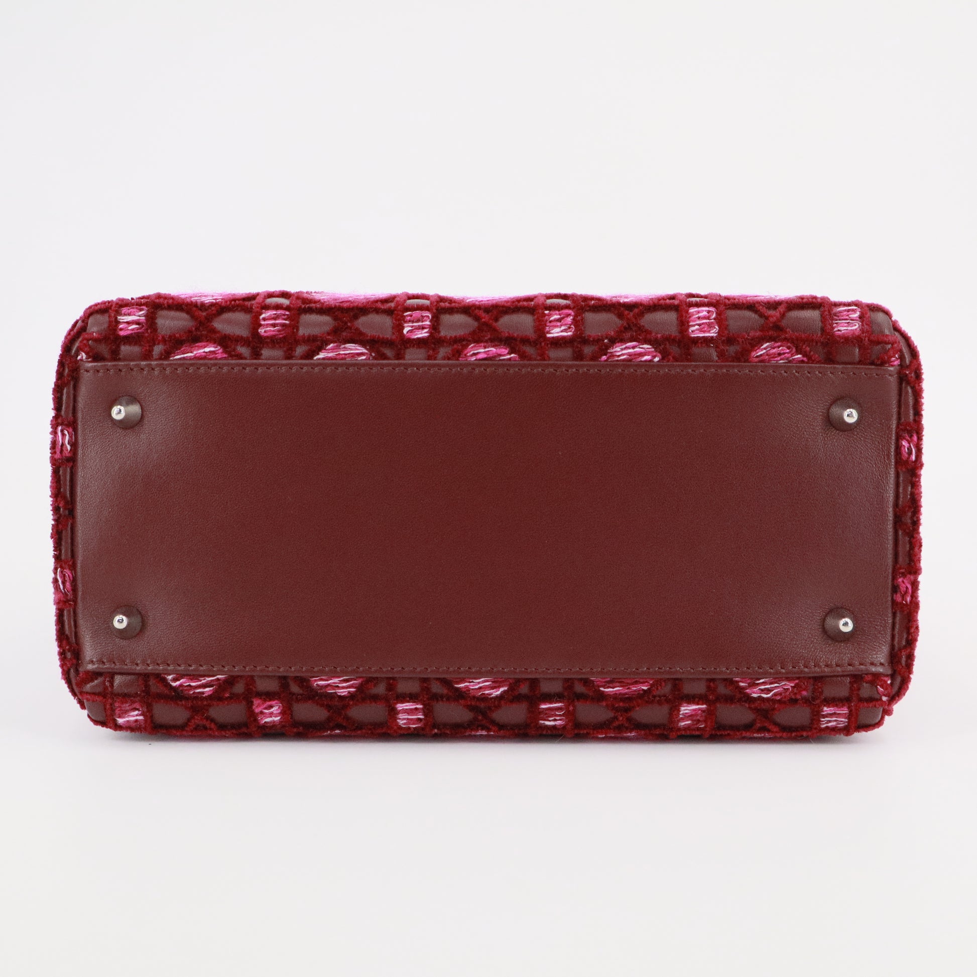 Tweed Lady Dior Medium Pink Leather With Tweed