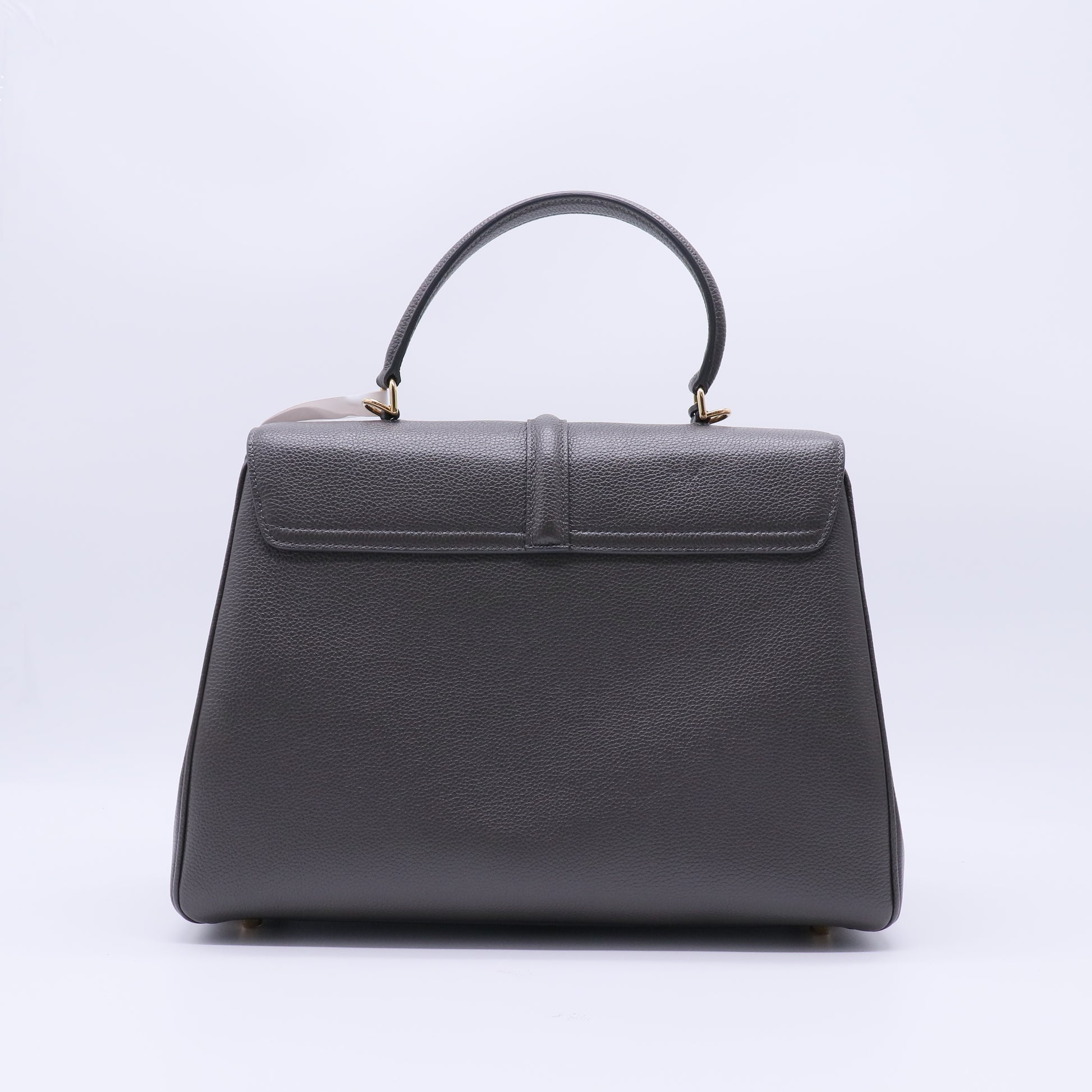 Grained Calfskin Medium 16 Top Handle Bag Grey B22221