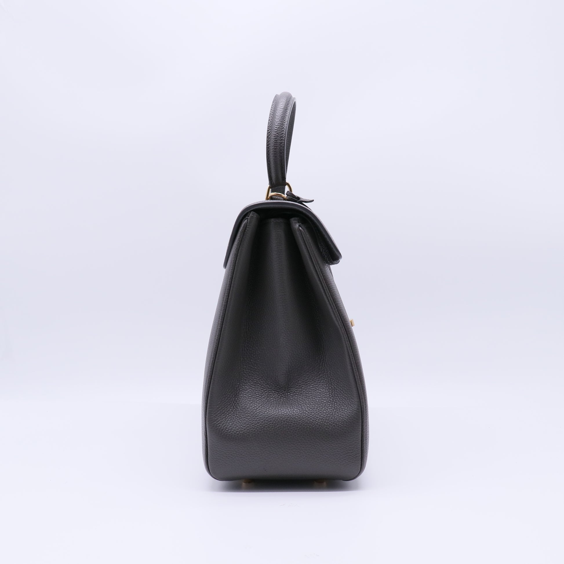 Grained Calfskin Medium 16 Top Handle Bag Grey B22221