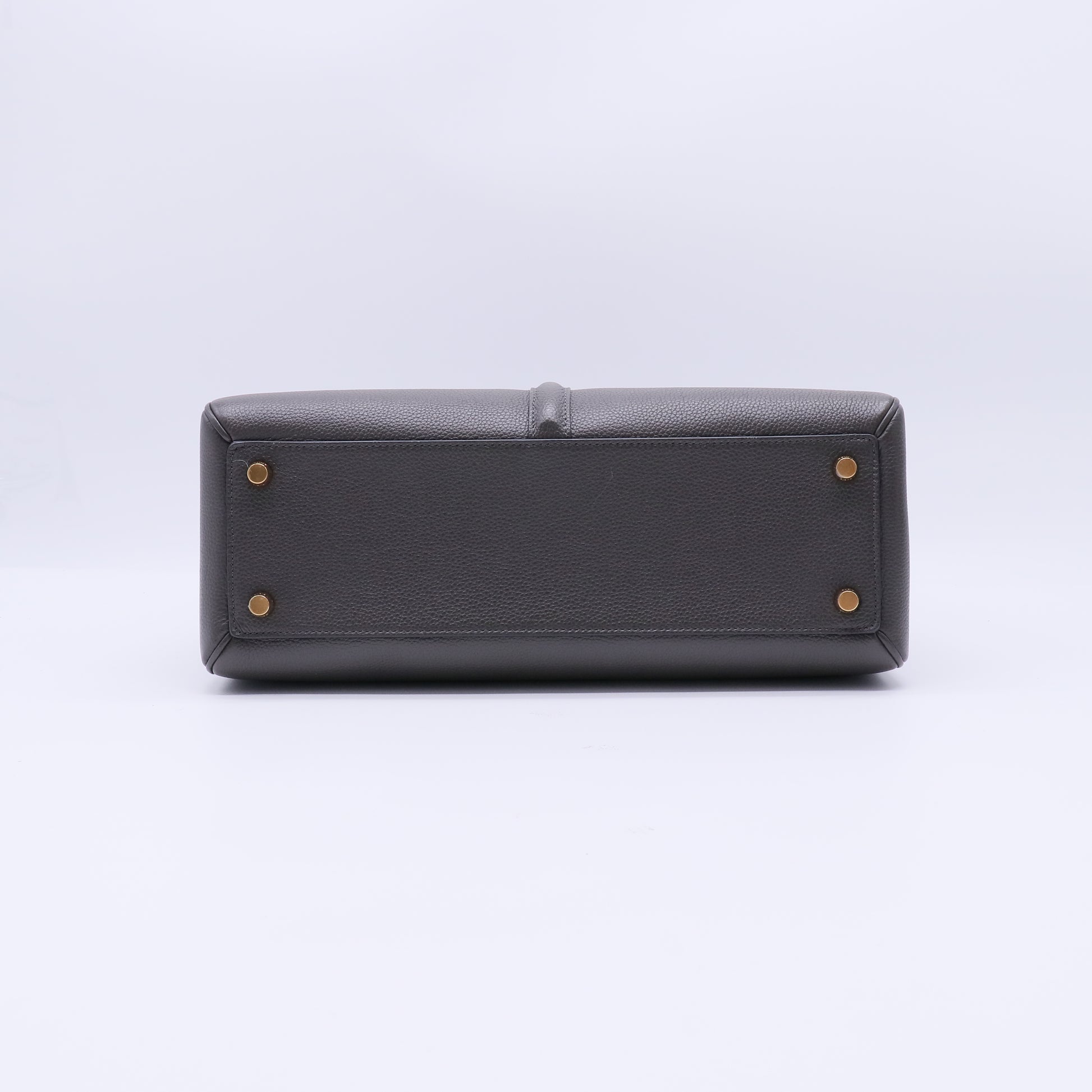 Grained Calfskin Medium 16 Top Handle Bag Grey B22221