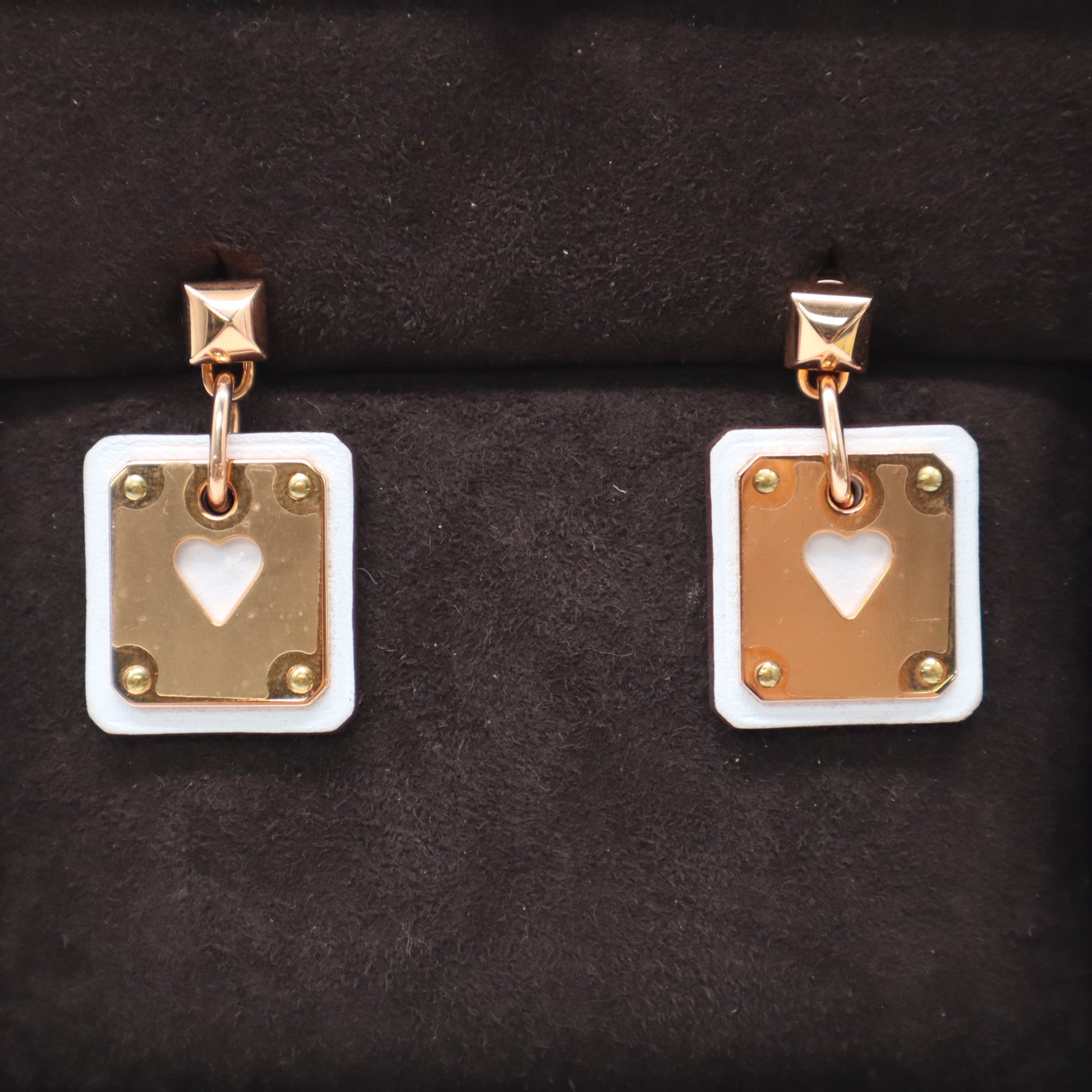 Hermes Ace of Hearts Earrings W21686