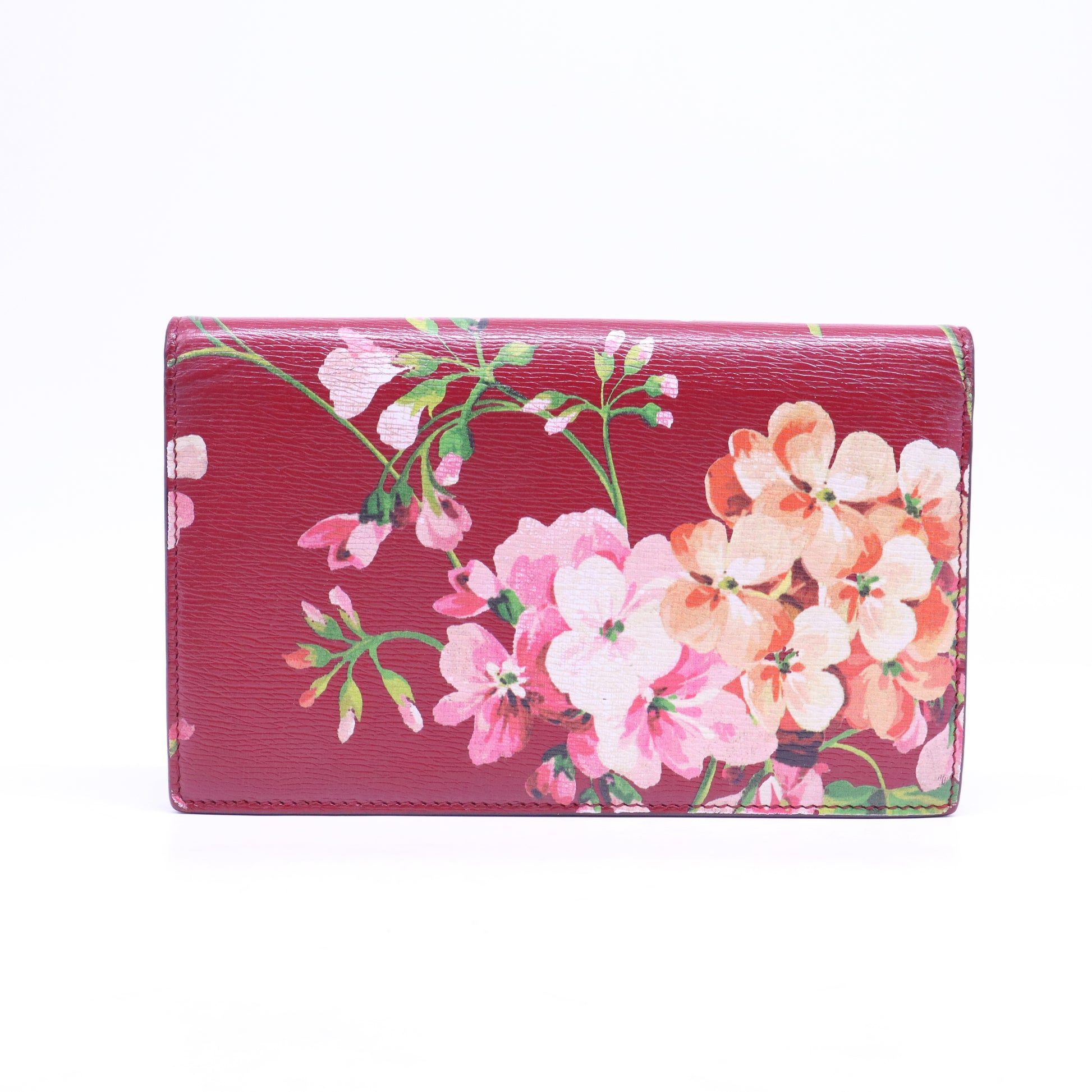 Icon Wallet on Chain Blooms Print Leather B20969