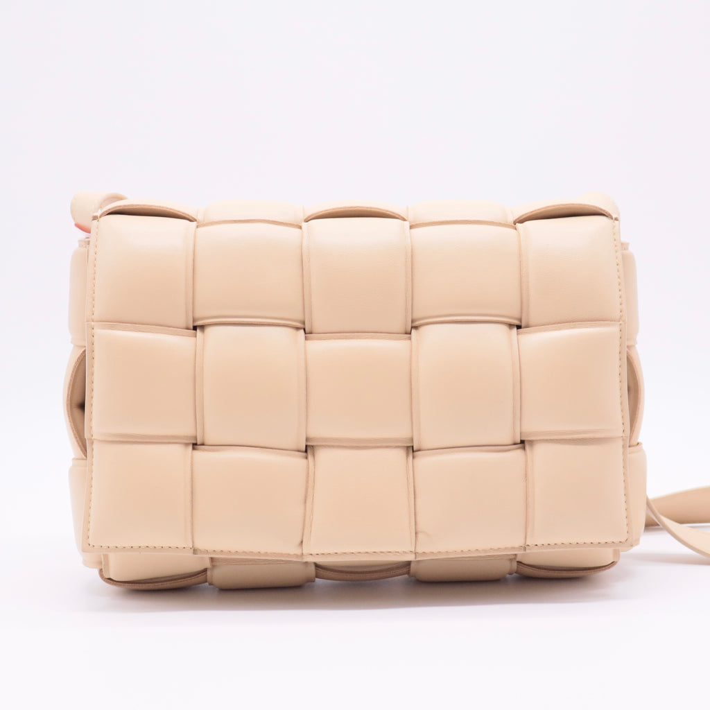 Padded Cassette Crossbody Bag Beige Leather twins