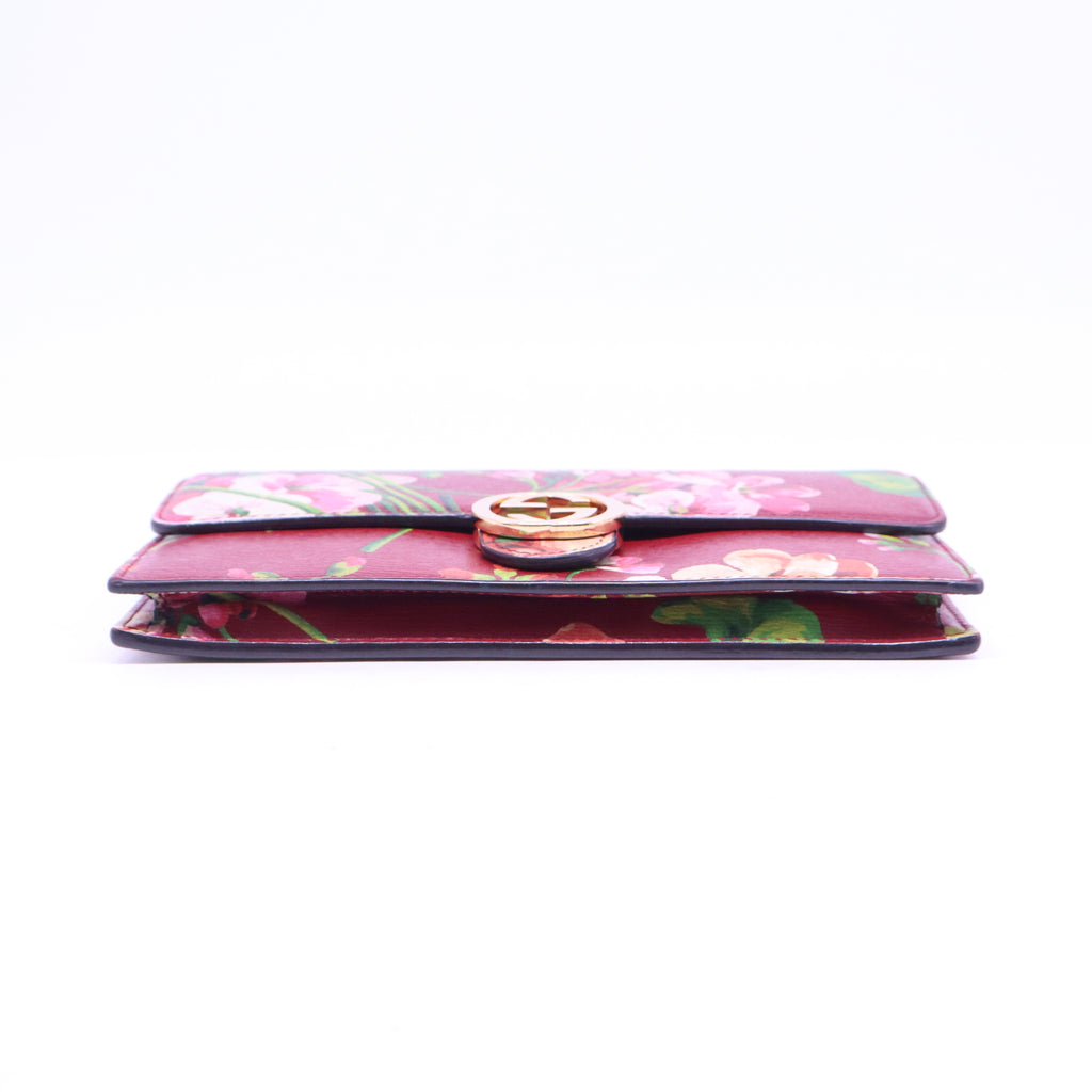 Icon Wallet on Chain Blooms Print Leather B20969