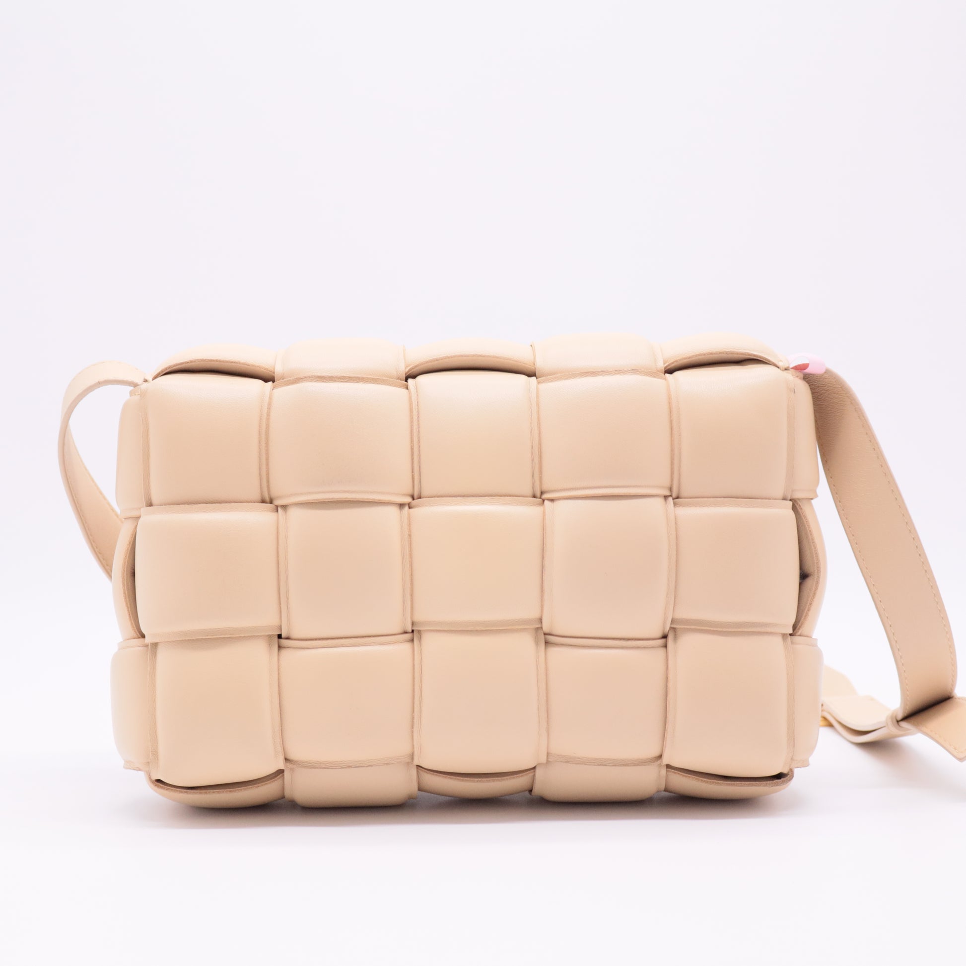 Padded Cassette Crossbody Bag Beige Leather twins