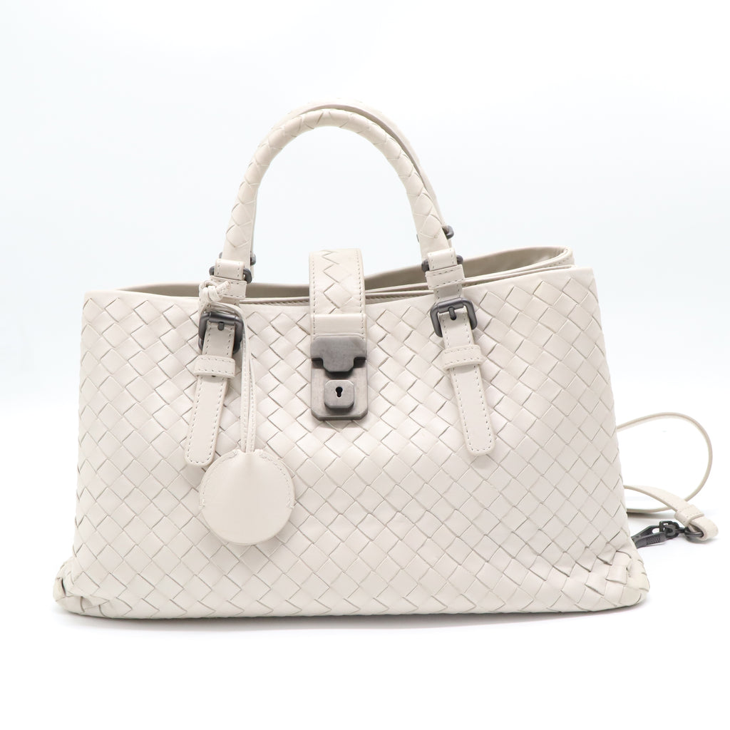 Nappa Intrecciato Small Roma Tote Topazio B22278