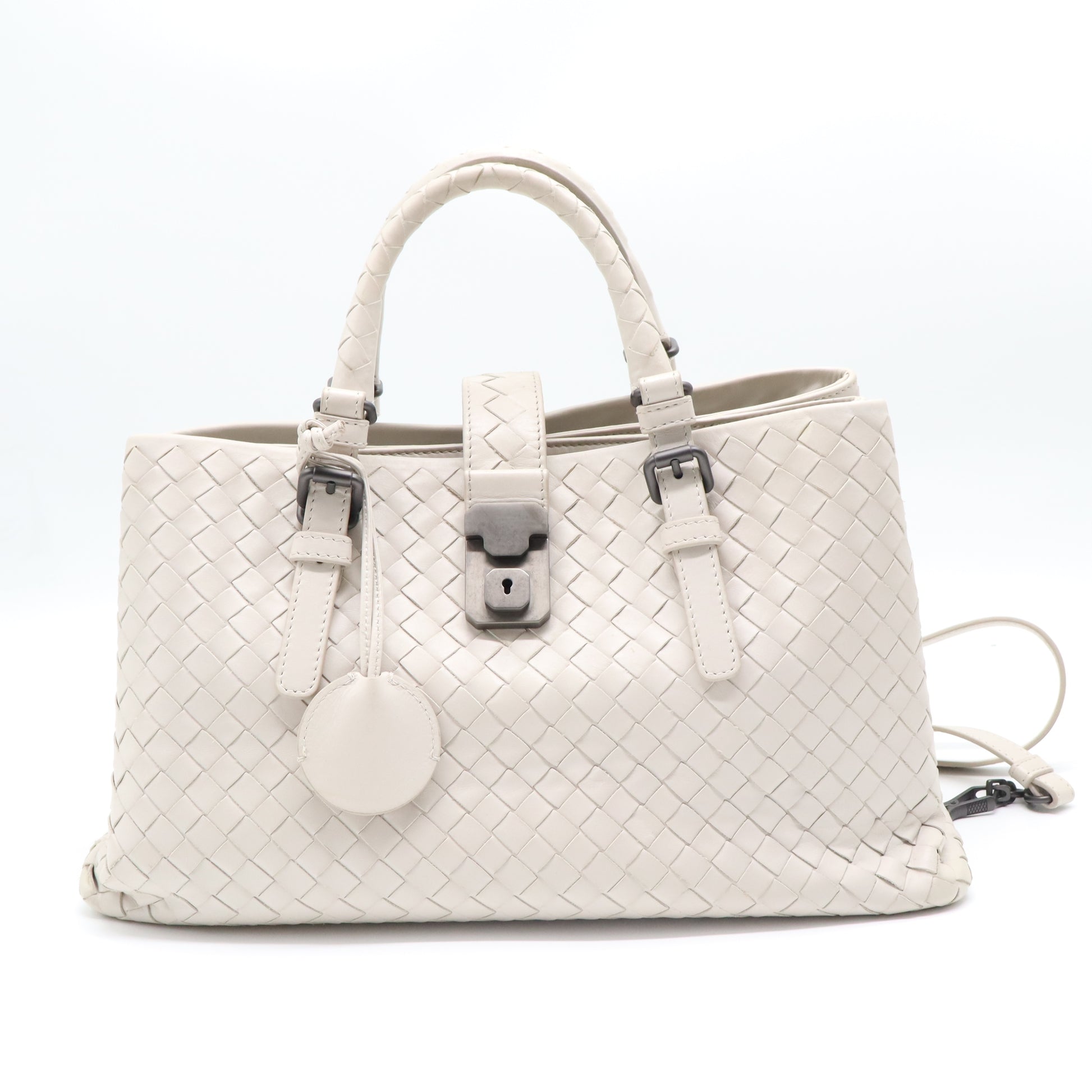 Nappa Intrecciato Small Roma Tote Topazio B22278