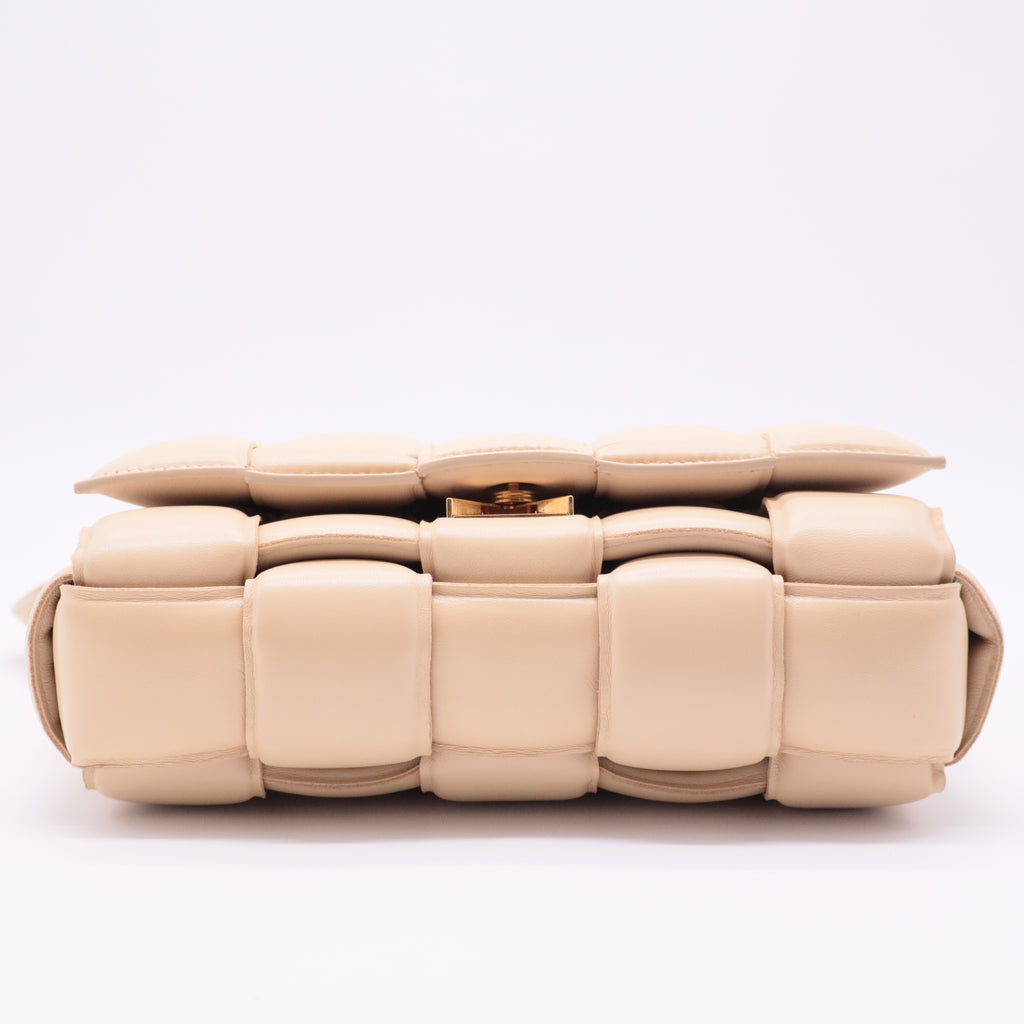 Padded Cassette Crossbody Bag Beige Leather twins