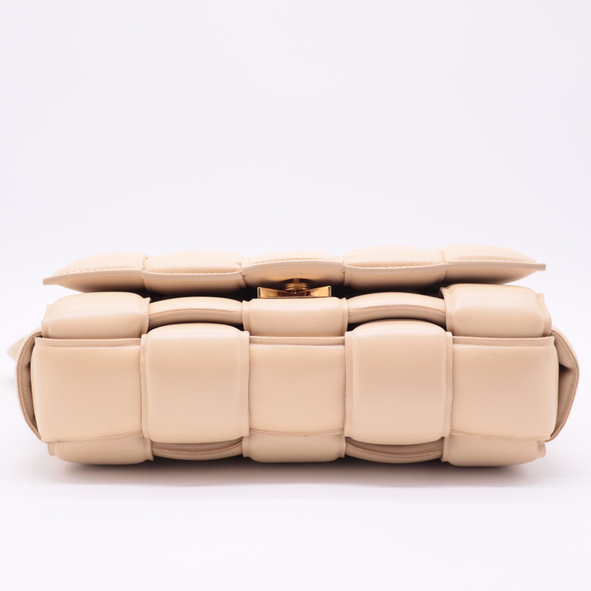 Padded Cassette Crossbody Bag Beige Leather twins