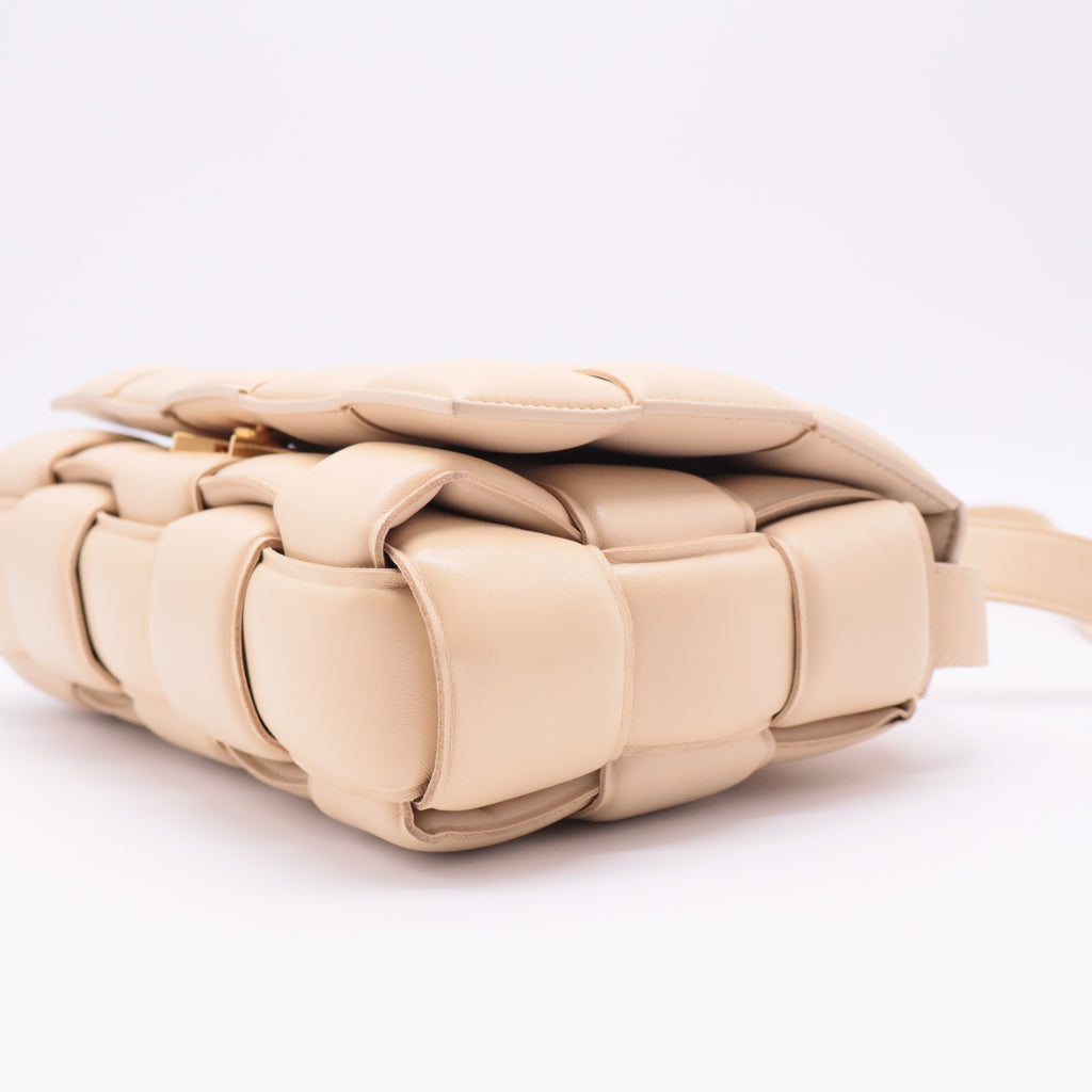 Padded Cassette Crossbody Bag Beige Leather twins