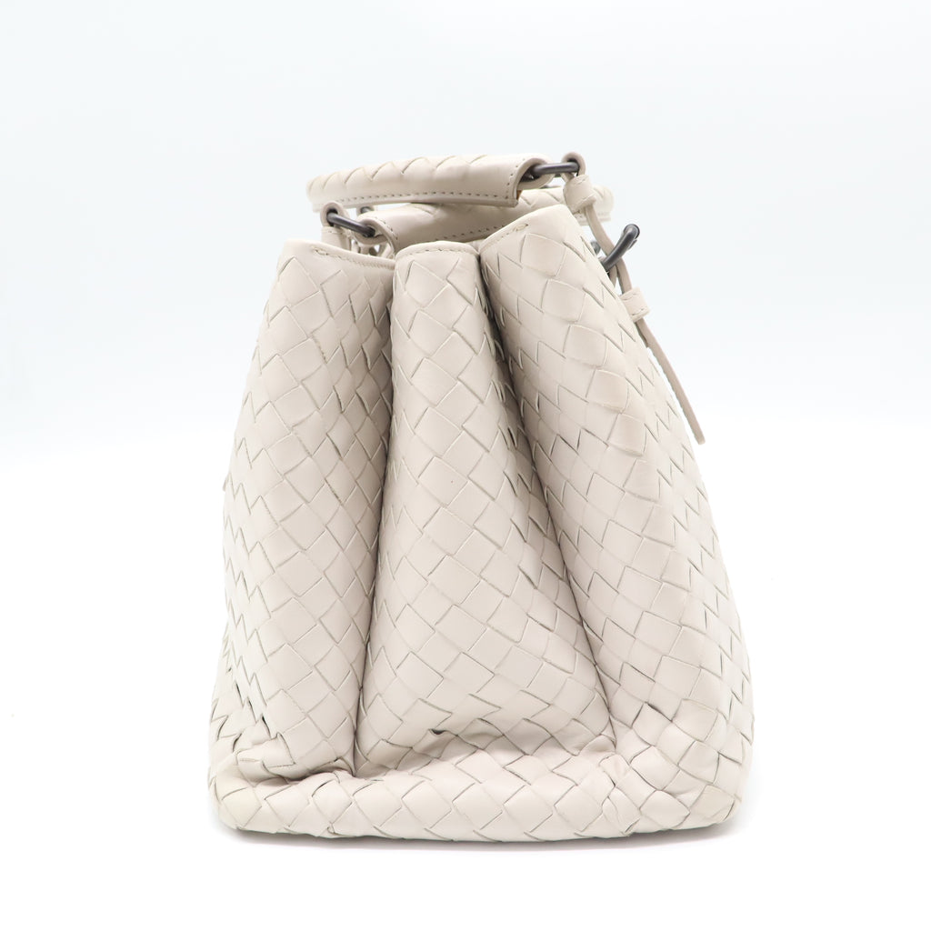 Nappa Intrecciato Small Roma Tote Topazio B22278