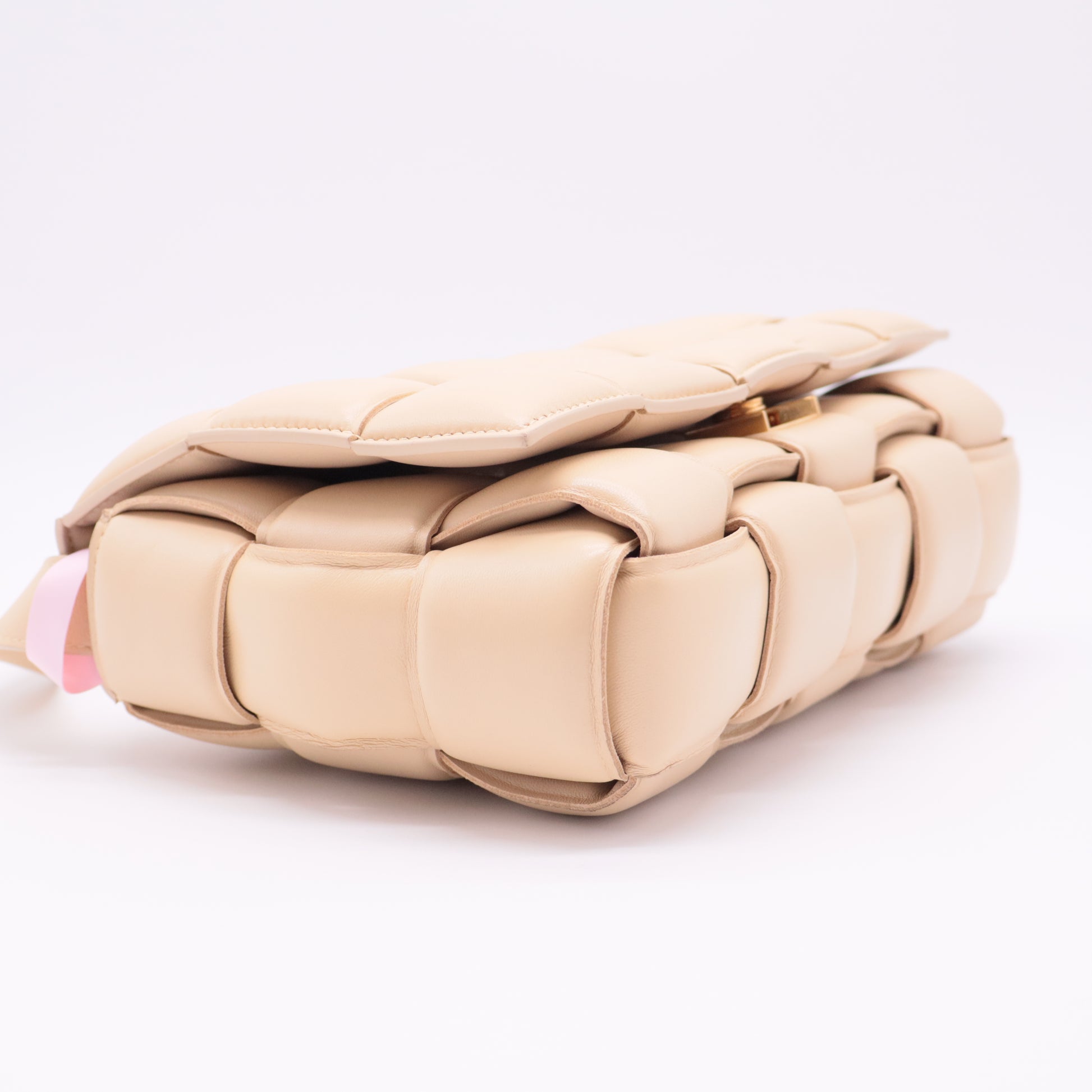 Padded Cassette Crossbody Bag Beige Leather twins