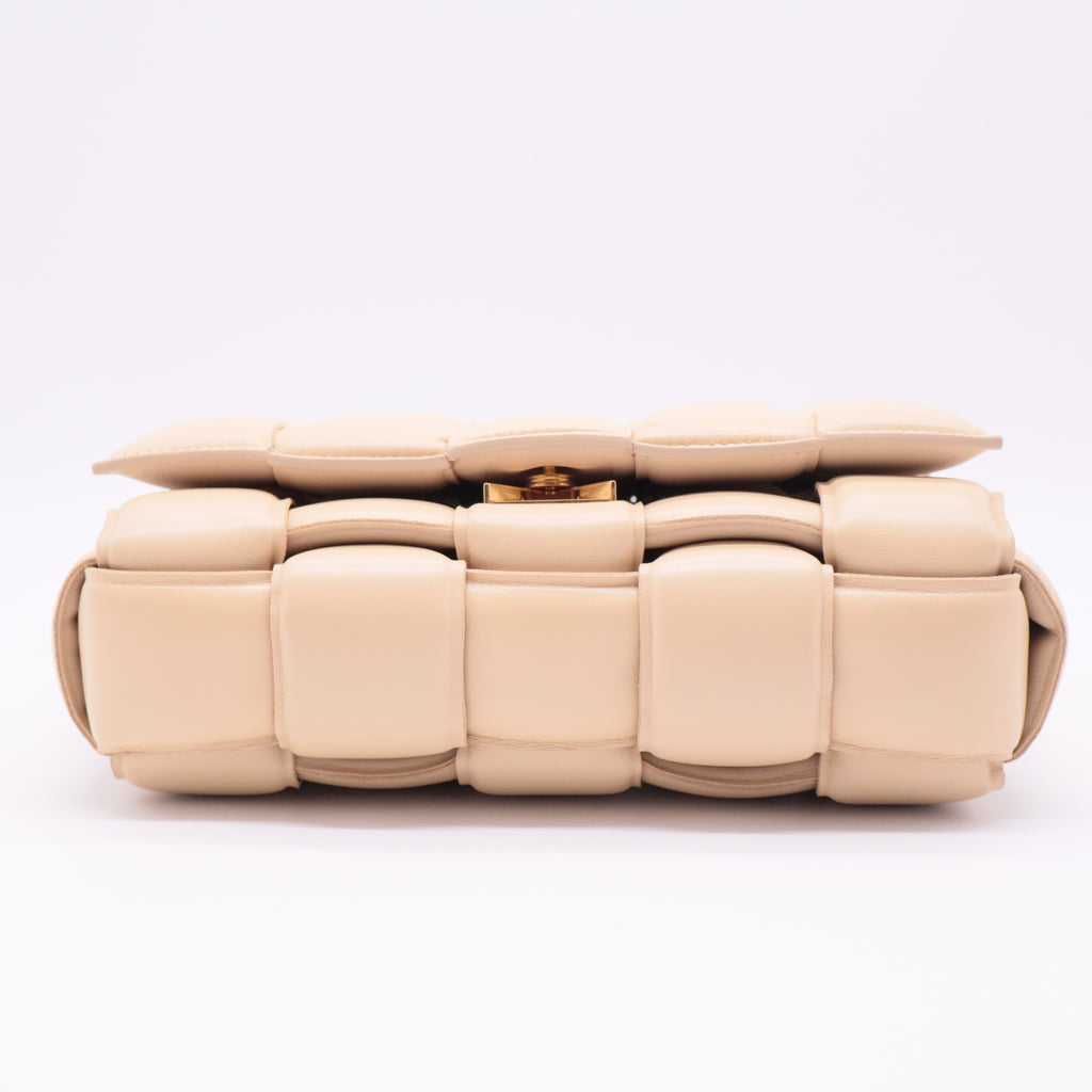 Padded Cassette Crossbody Bag Beige Leather twins