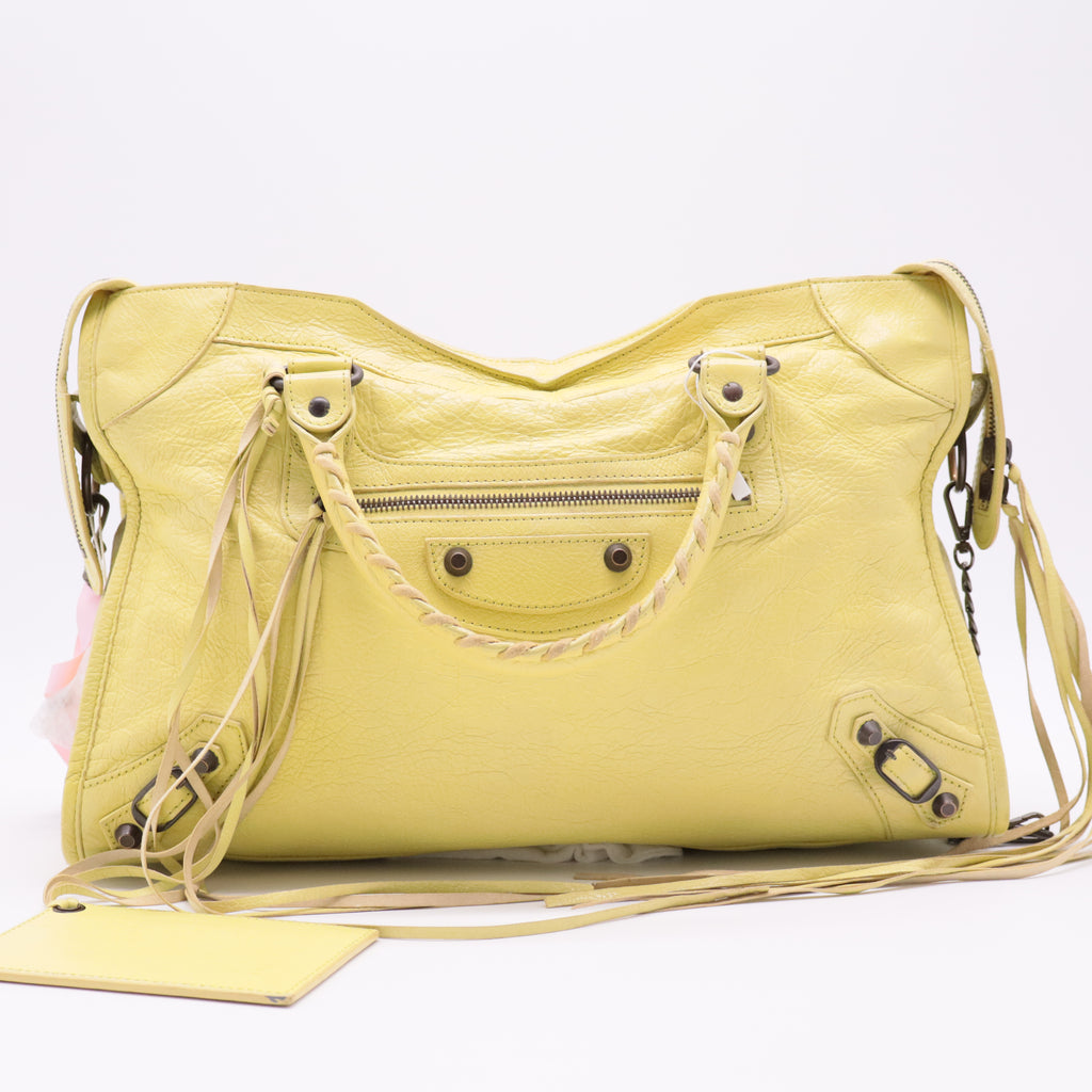 Yellow Leather RH Classic City Bag twins