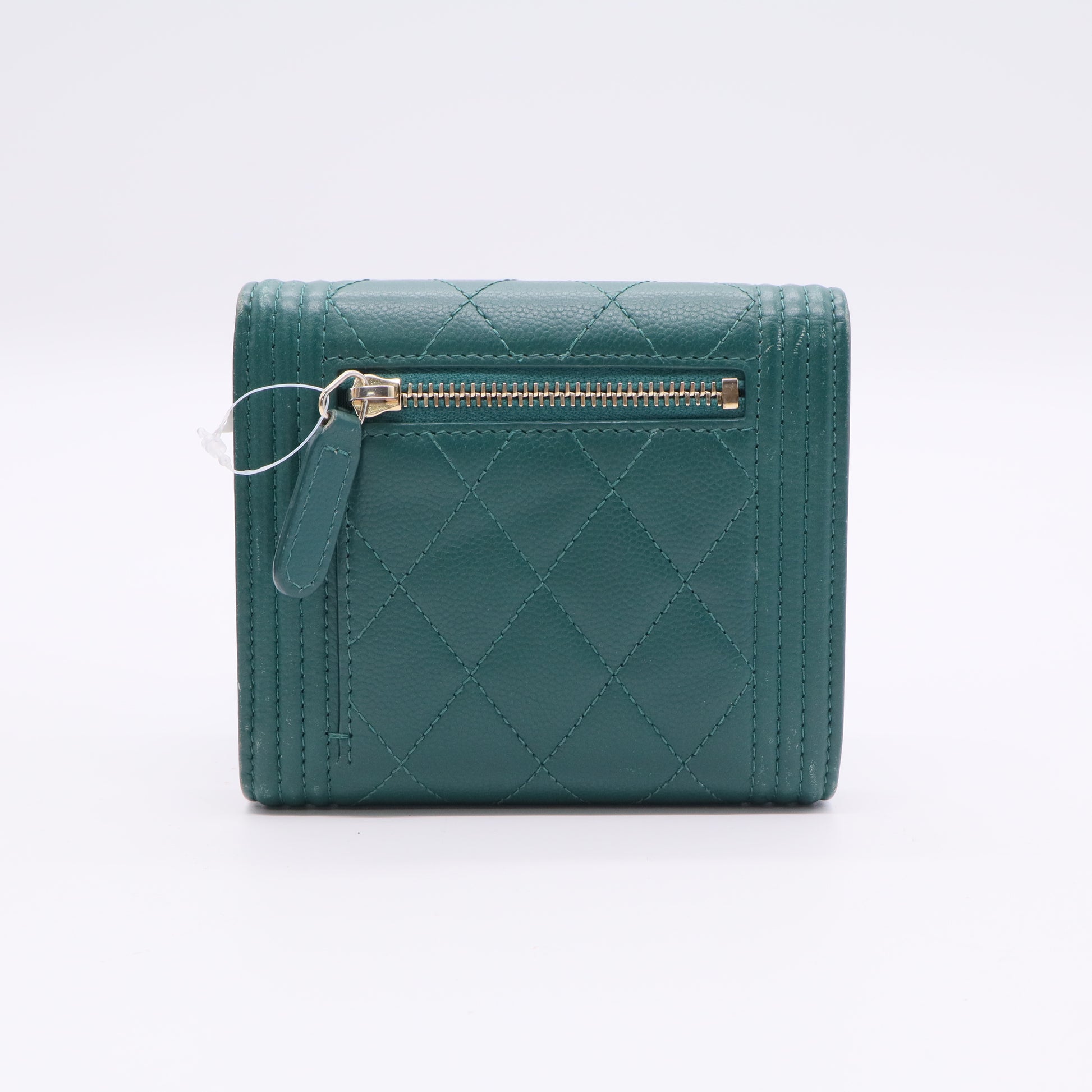 Chanel Boy Wallet with Gold Buckle, Green twins
